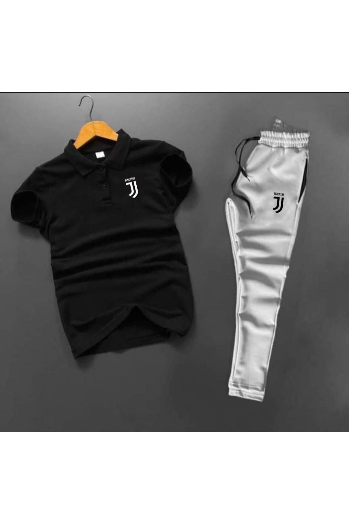 ByFourMan-Unisex Juve Printed Polo Neck T-Shirt Shorts Tracksuit Set 1