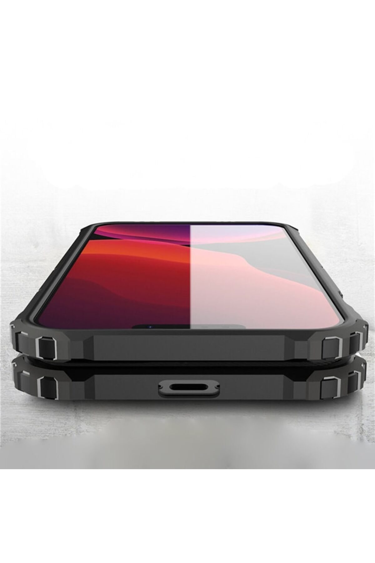 Dali-Protective case compatible with Apple iPhone 13 Mini, Hybrid Armor, reinforced edges, TPU, Black 3
