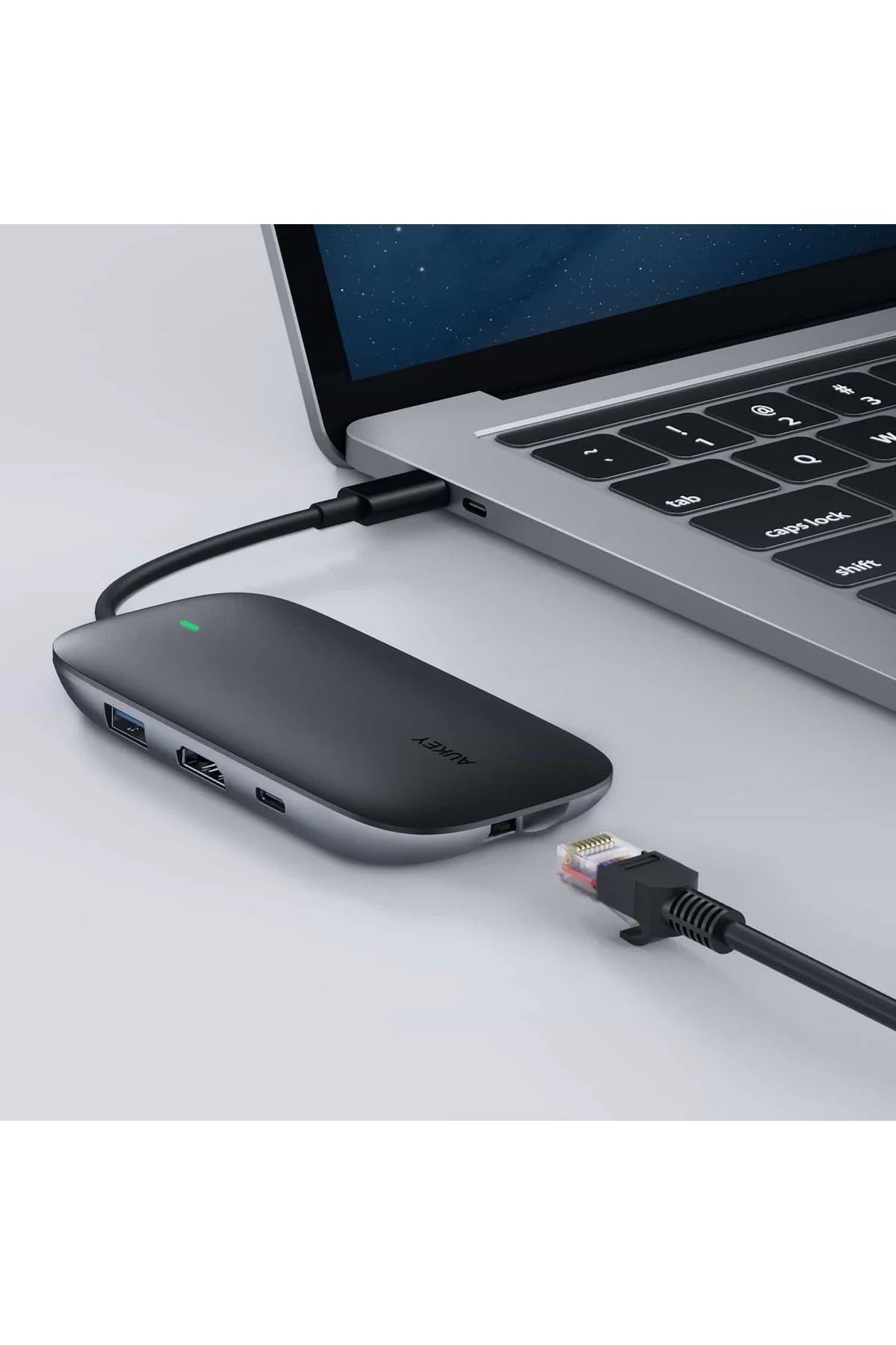 AUKEY-Aoki 8-in-1 USB-C Hub with 100W Charging, 4K HD Network Port, Card Reader, and 3 USB 3.0 Ports 4