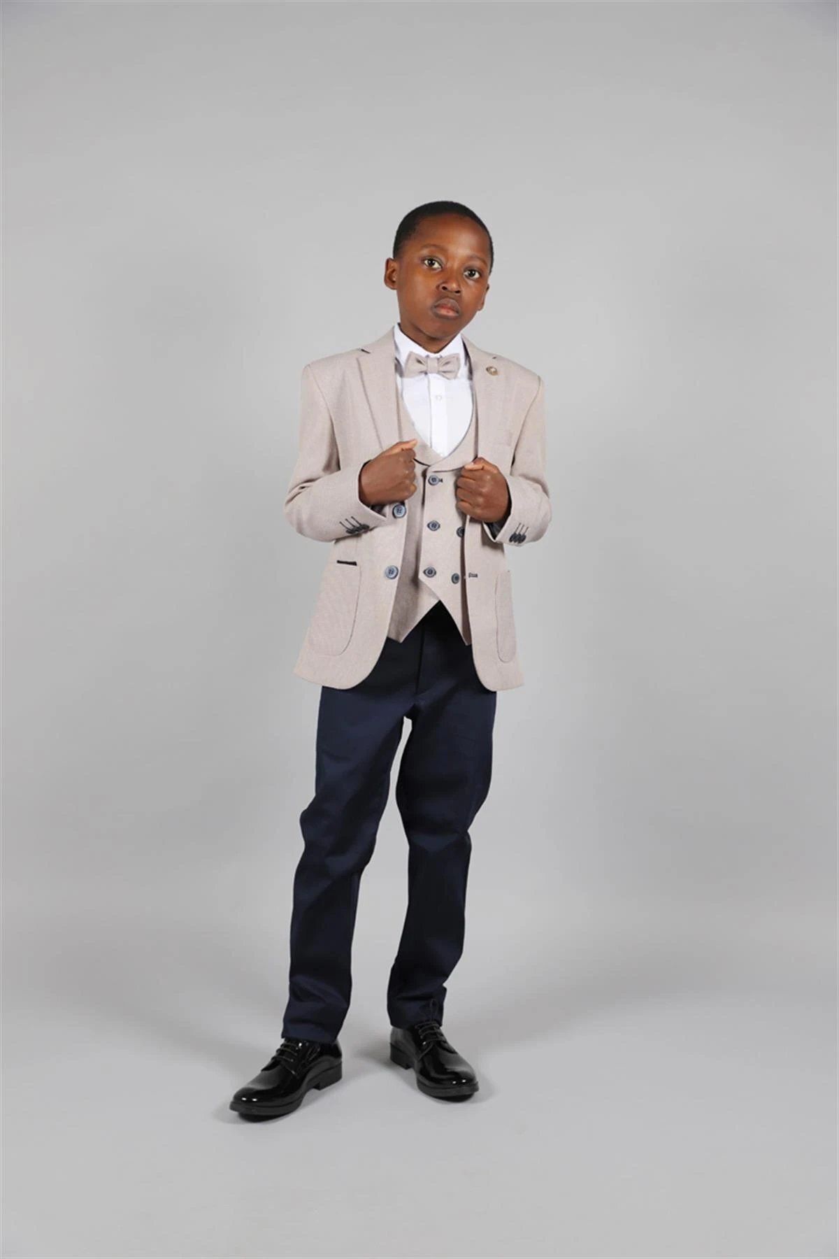 Ugly Duck-03-08 Years Linen Jacket Set - Beige 2