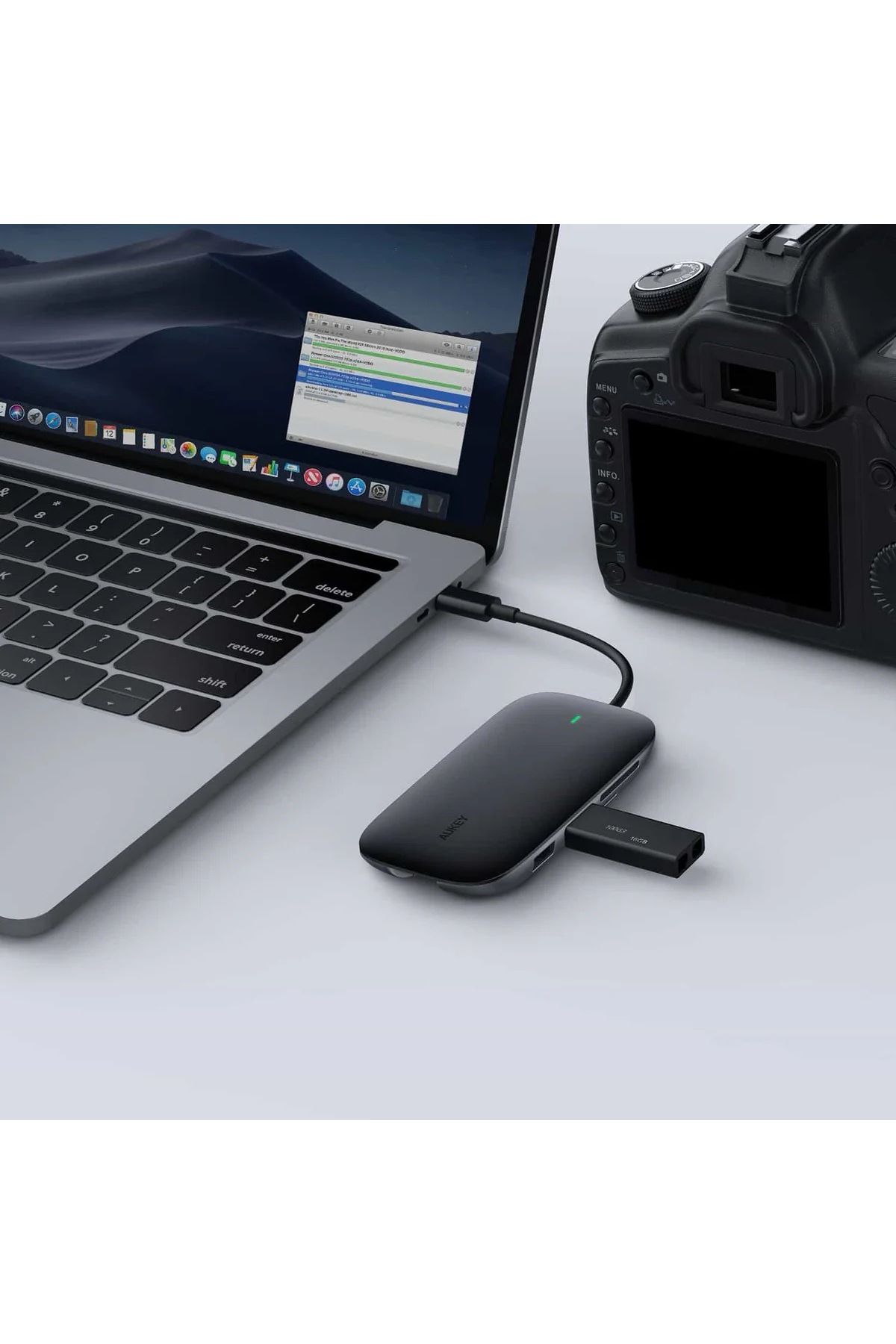 AUKEY-Aoki 8-in-1 USB-C Hub with 100W Charging, 4K HD Network Port, Card Reader, and 3 USB 3.0 Ports 3