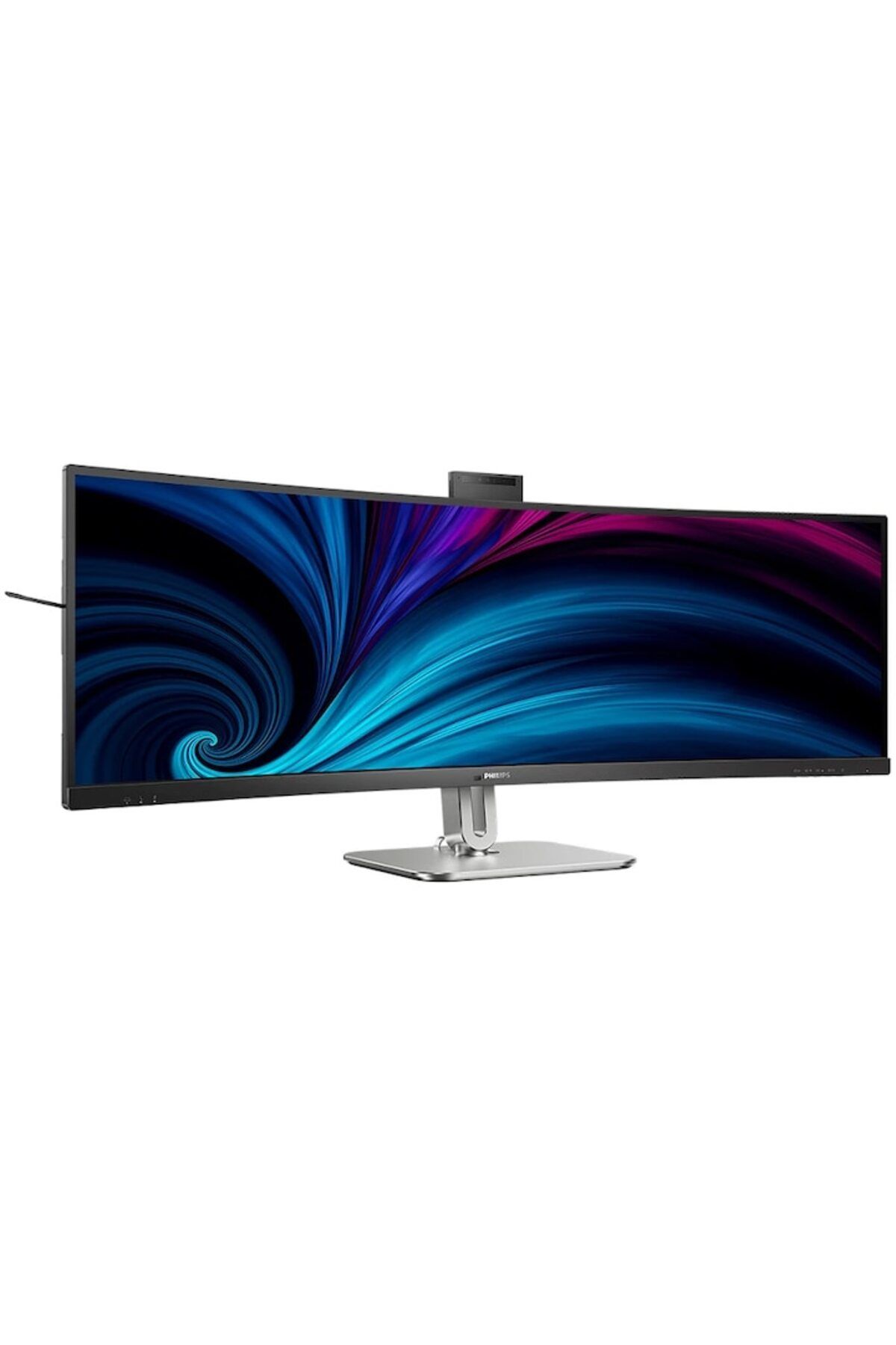 Philips-Monitor curbat, 48.8", VA, DQHD, 75Hz, 4ms, HDR400, FlickerFree, difuzoare de 3W, cameră web, USB-C, 3