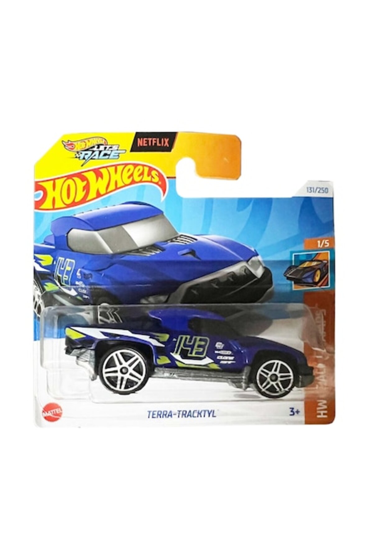 Masinuta Metalica Hot Wheels, Terra-Tracktyl, Colectia HW Track Champs - Editia 2024, Albastru, 1:64