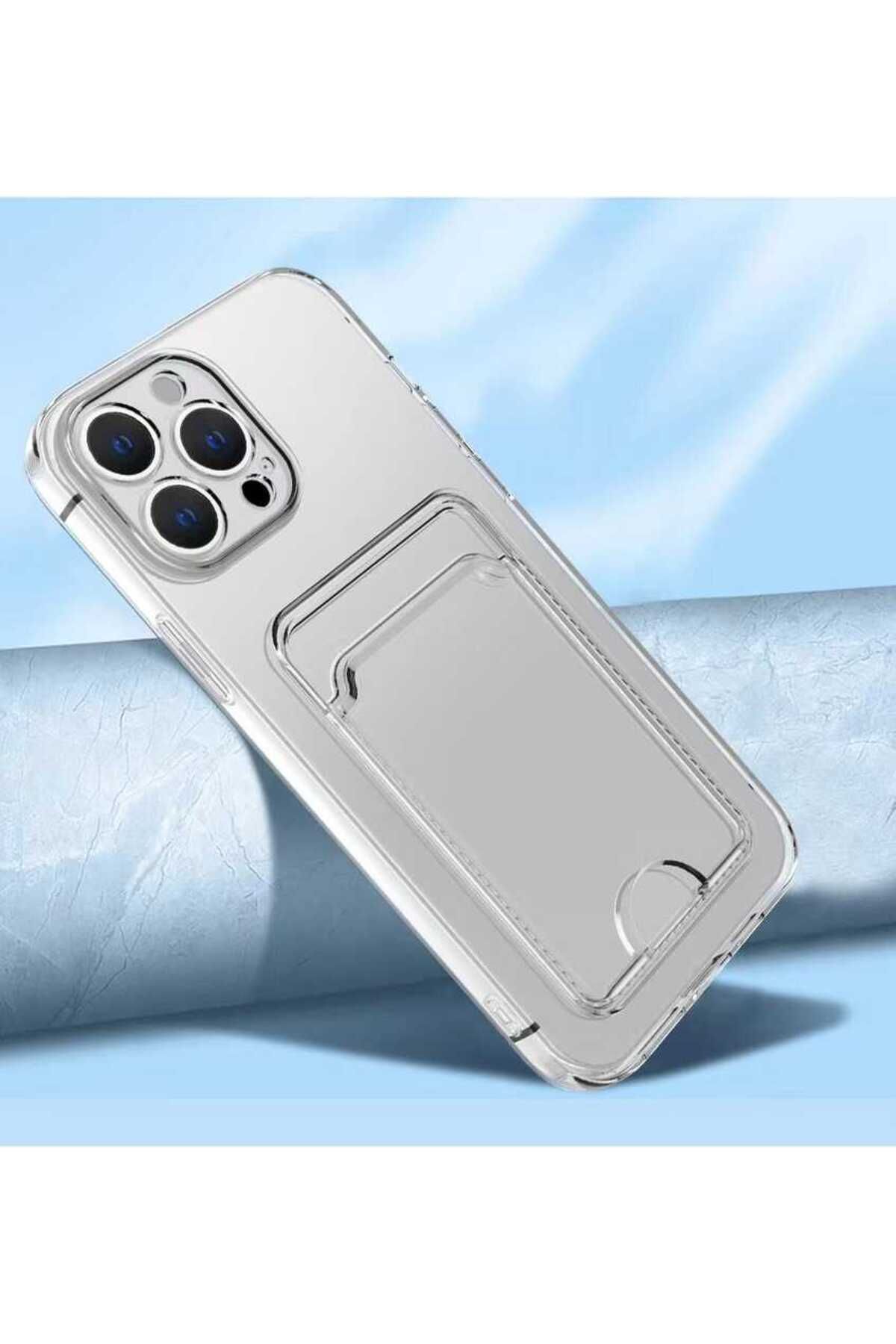 Cep Plus-iPhone 12 Pro Max Compatible Card Holder Transparent Cppl Setra Clear Silicone Case-Colorless 3