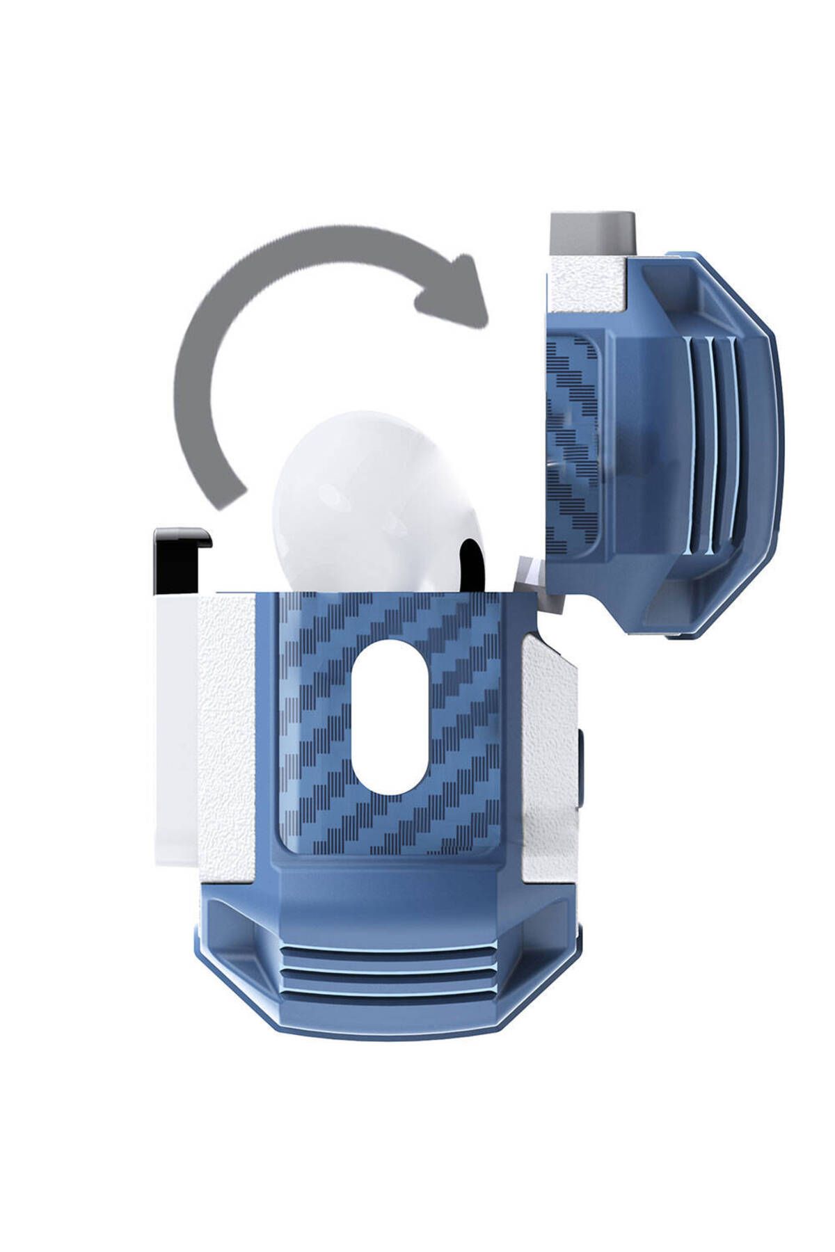 Cep Plus-حافظة Air-Pods Pro 2 CPPL Airbag 35 مقاومة للصدمات مع زر - أزرق 4