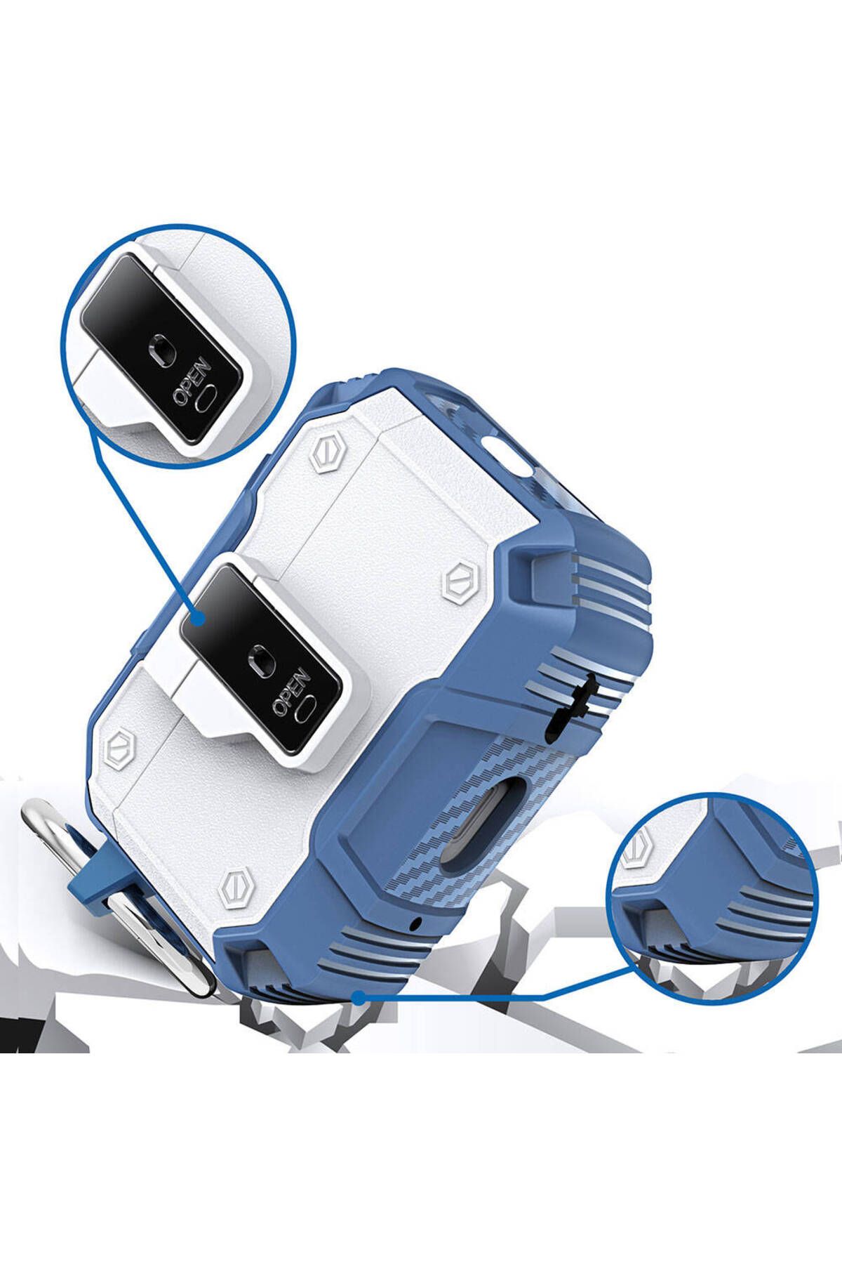 Cep Plus-اير بودز 3 حافظة نيسيل CPPL Airbag 35 مقاومة للصدمات مع زر - أخضر 5
