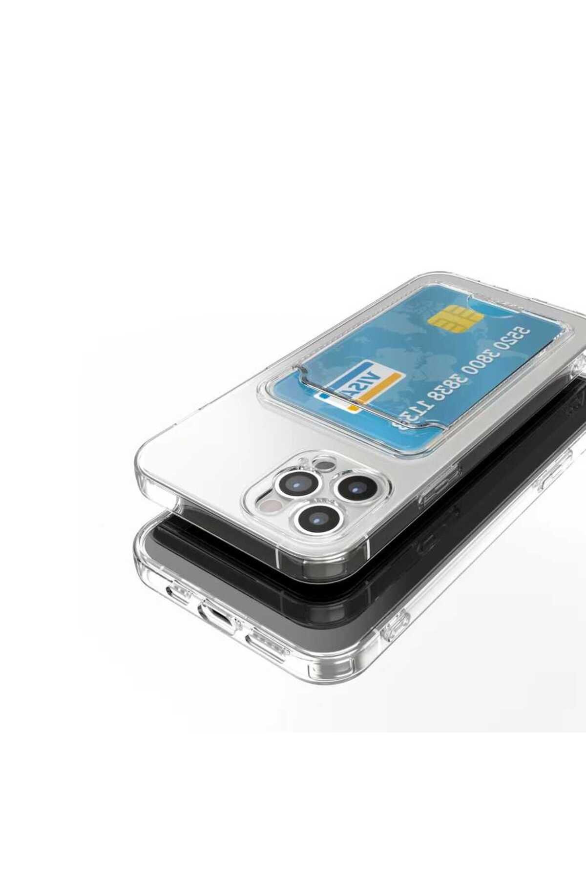 Cep Plus-iPhone 12 Pro Max Compatible Card Holder Transparent Cppl Setra Clear Silicone Case-Colorless 2