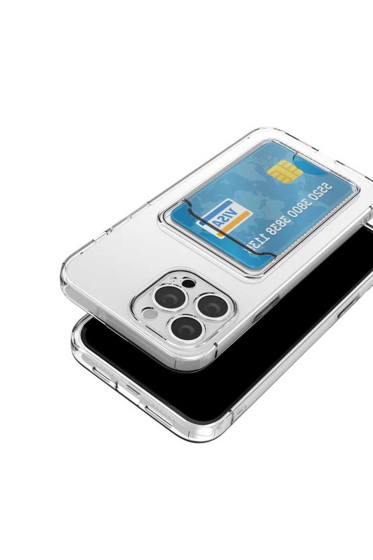 Cep Plus-iPhone 12 Pro Max Compatible Card Holder Transparent Cppl Setra Clear Silicone Case-Colorless 4