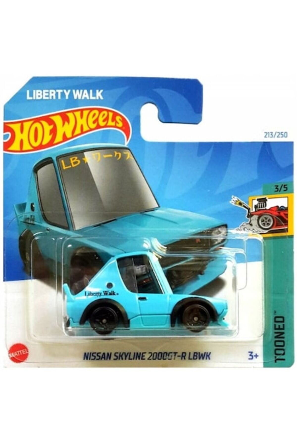 Masinuta metalica Hot Wheels, Nissan Skyline 2000GT-R LBWK, Colectia Tooned, Editia 2024, 1:64, alba