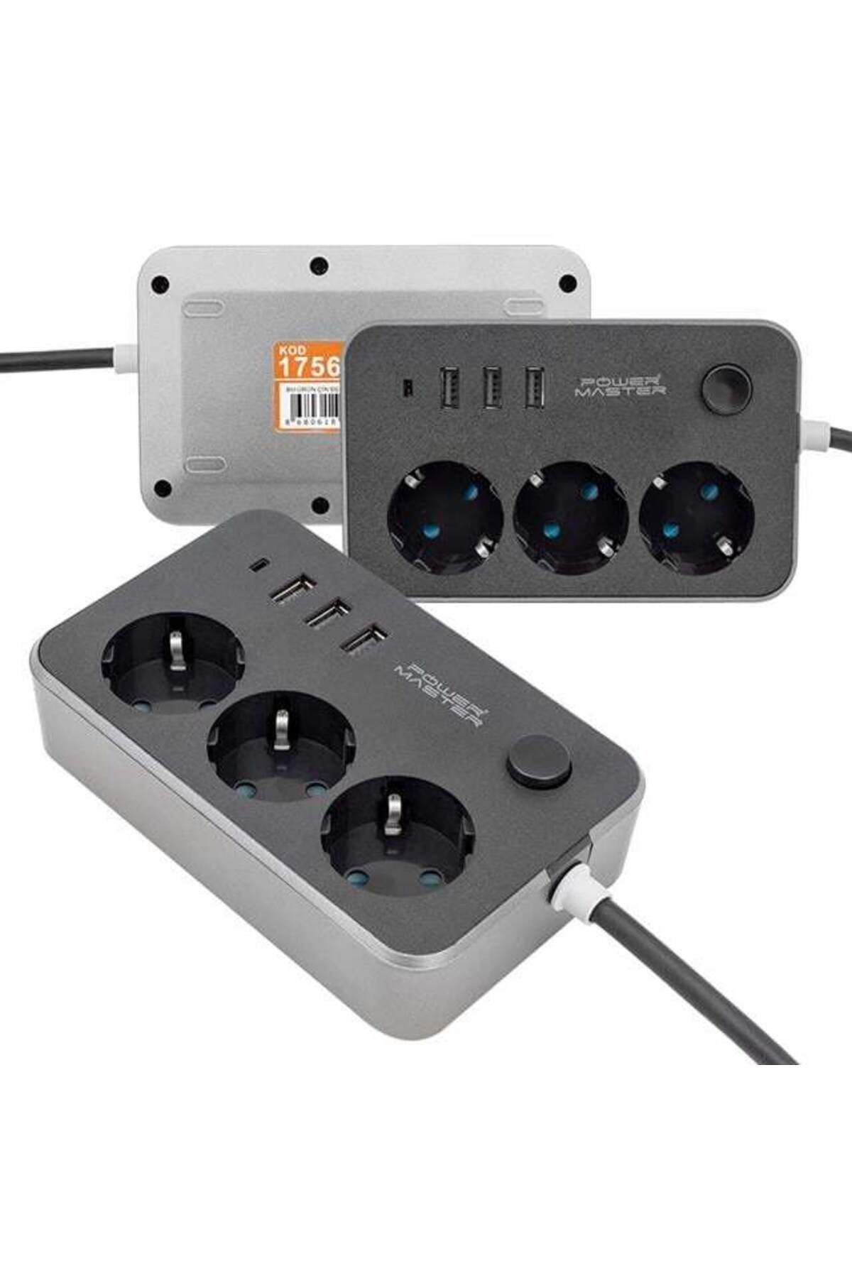Zibox-Powermaster 3 USB Output 1.8 Meter Cable 3-Current Protected Socket (10A-2500 Watt) Pm-17564 2