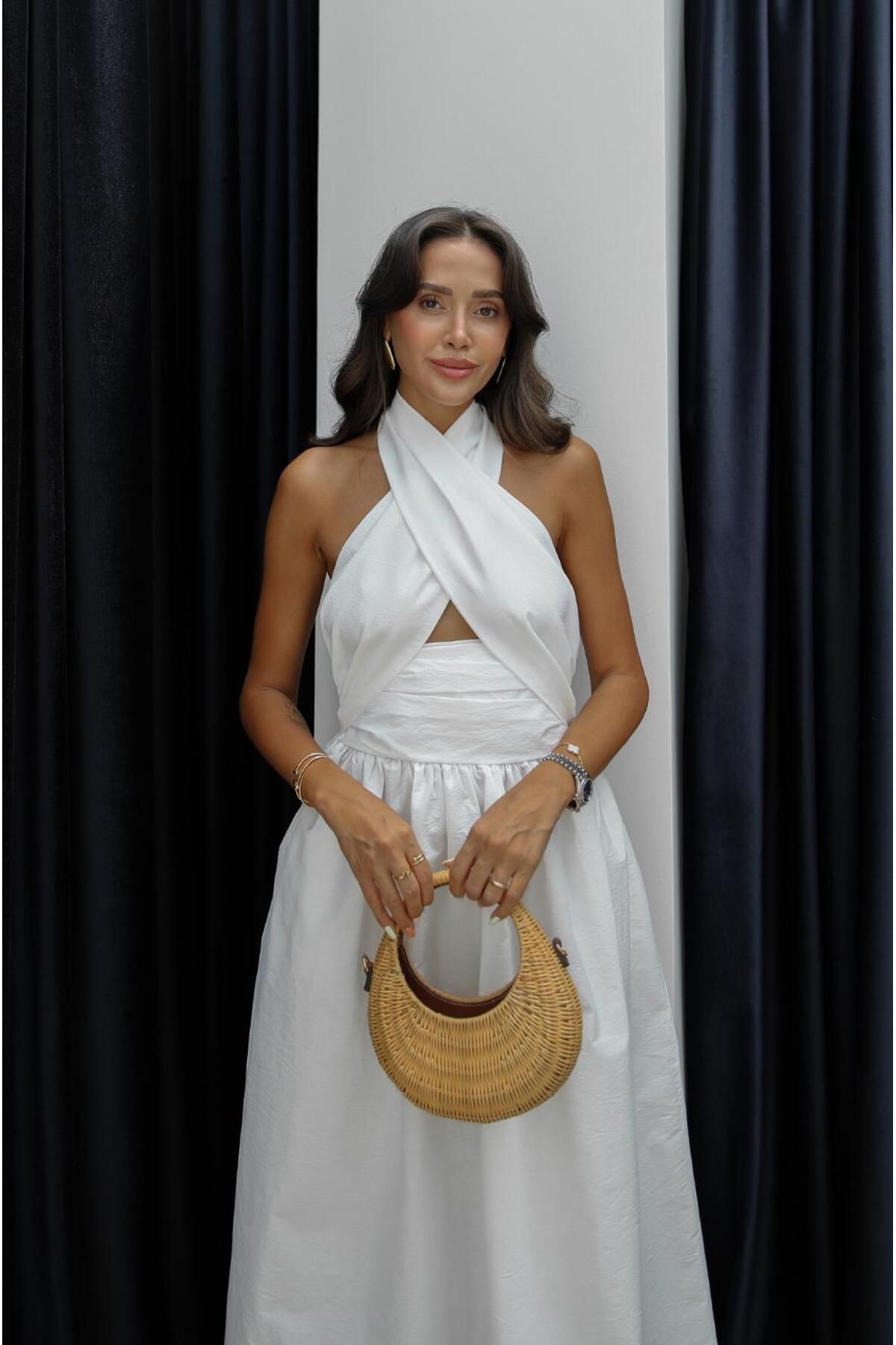 Havoş-Rochie Ecru Criss Halter 2