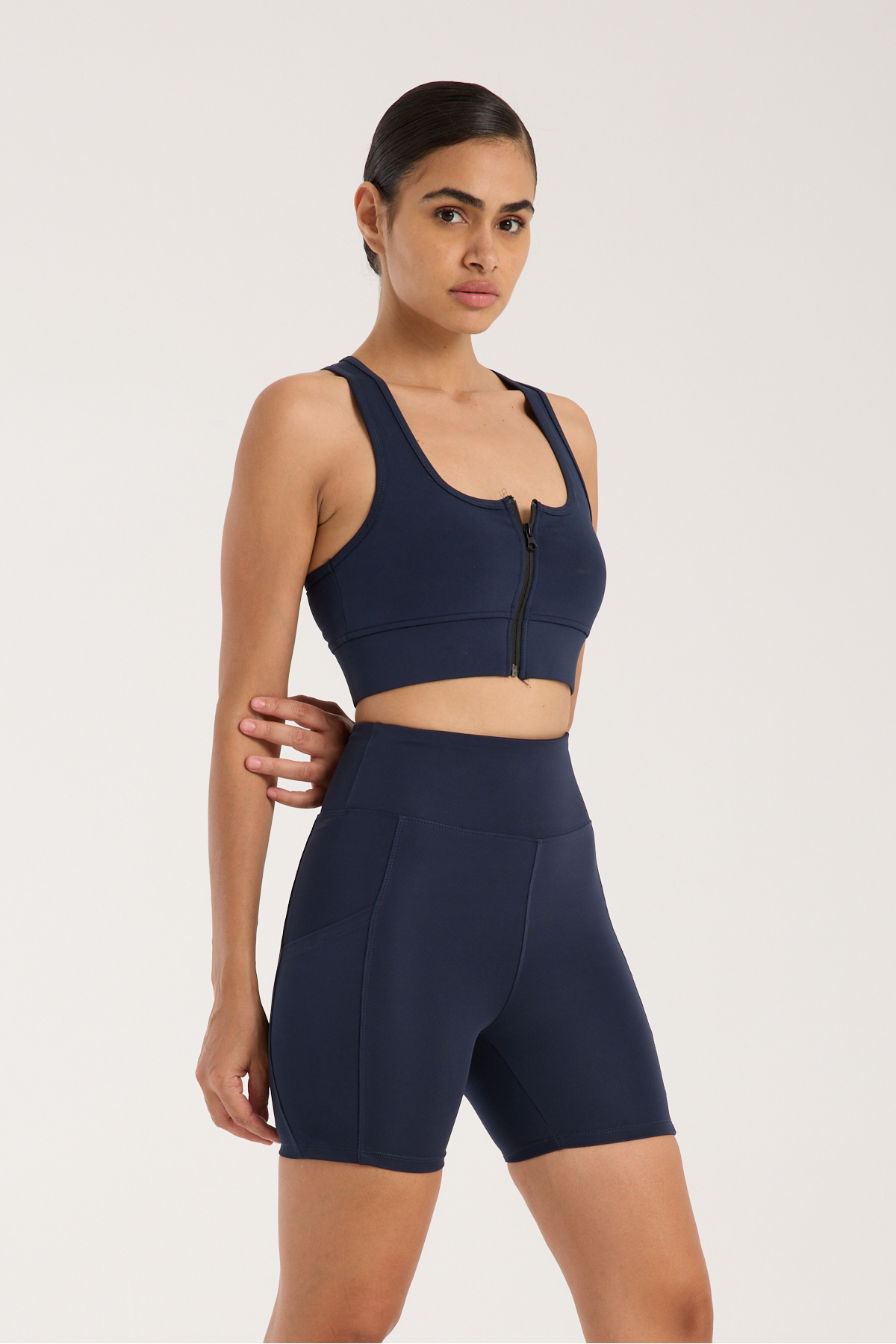 RULE ACTIVE Kadın Siyah Yüksek Bel Toparlayıcı Cepli Kısa Tayt Leggins Fitness Yürüyüş Yoga görsel 7