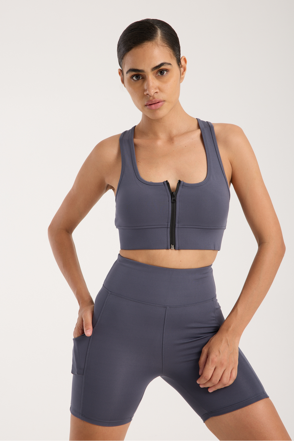 RULE ACTIVE Kadın Siyah Yüksek Bel Toparlayıcı Cepli Kısa Tayt Leggins Fitness Yürüyüş Yoga görsel 6