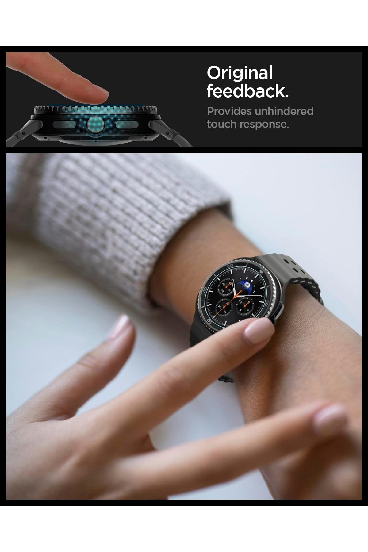 Spigen-واقي شاشة GLASTR EZ Fit لساعة Galaxy Watch 8 Classic مقاس 46 مم مع مجموعة تثبيت Align من قطعتين 4