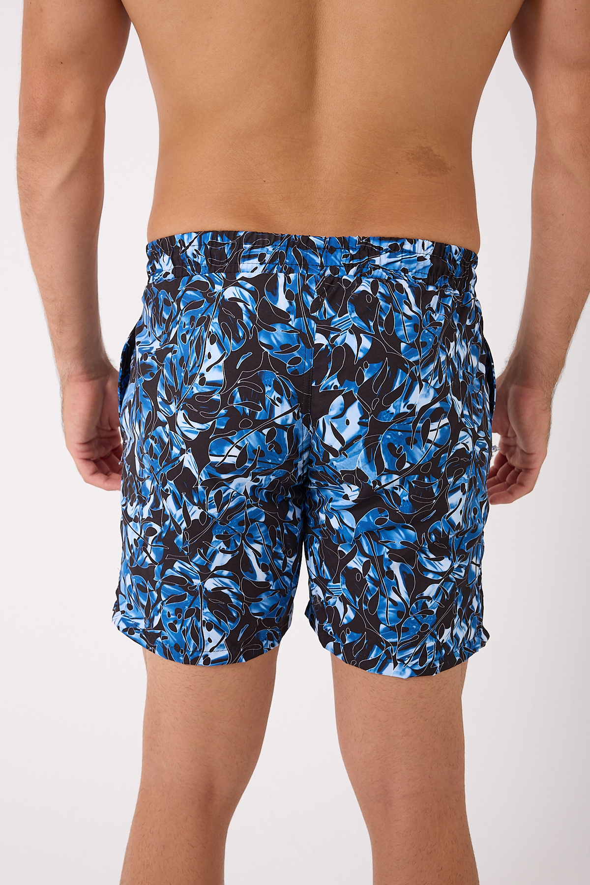 DOMİN SPOR-Patterned Men's Swim Shorts with Mesh Pocket Quick-Drying Dmn105003 8