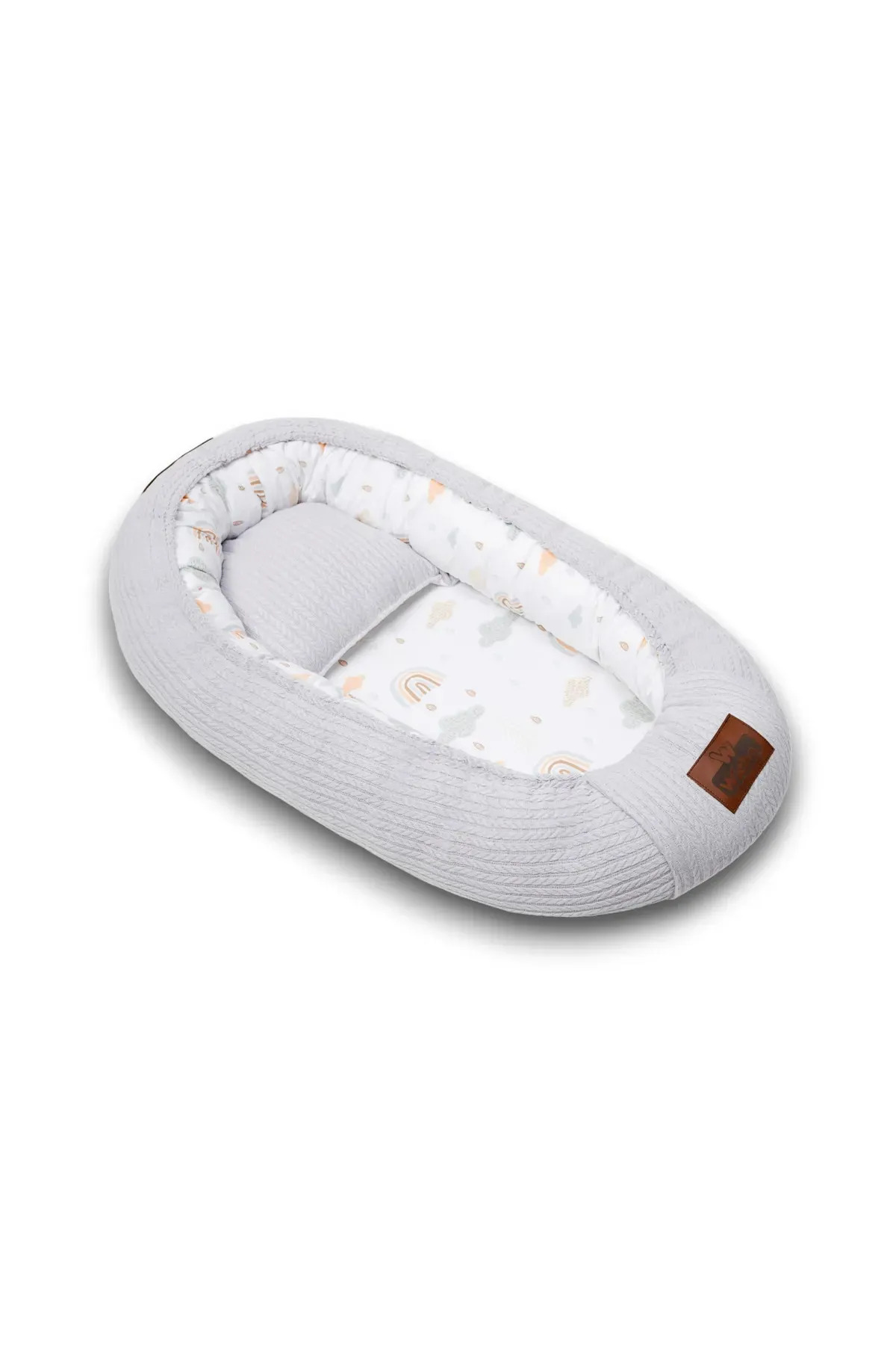 WichoBaby Premium Usa Cpsa/cpc Sertifikalı Babynest, Kurşun/ftalat Içermez, Nefes Alabilir, %100 Pamuk. *gri* fotoğrafı 5 (önizleme)