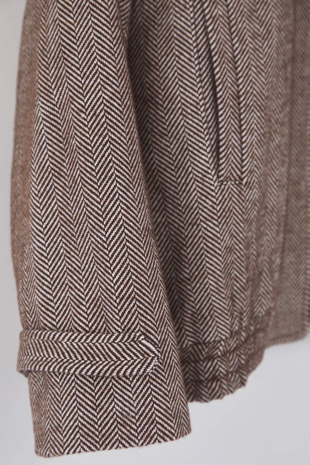 Trendyol Collection-Brown Houndstooth Pattern Oversize Fit Bomber Slim Plus Size Jacket Coats Twoaw26Aw00018 7