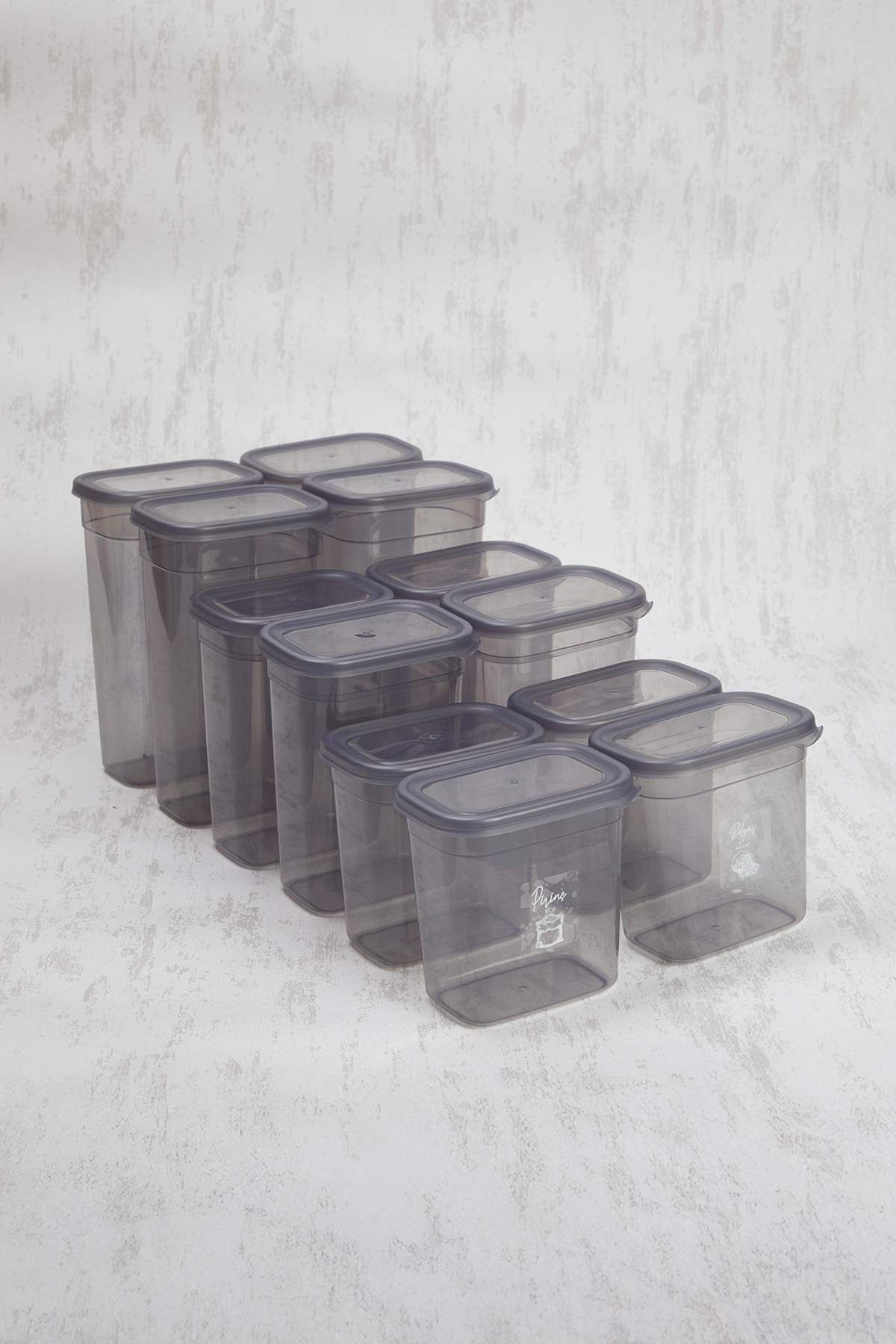 Trendyol Collection-Set of 12 Plastic Label Storage Containers 4X(1900ml, 1500ml, 1150ml)Tphss25Skb00001 1