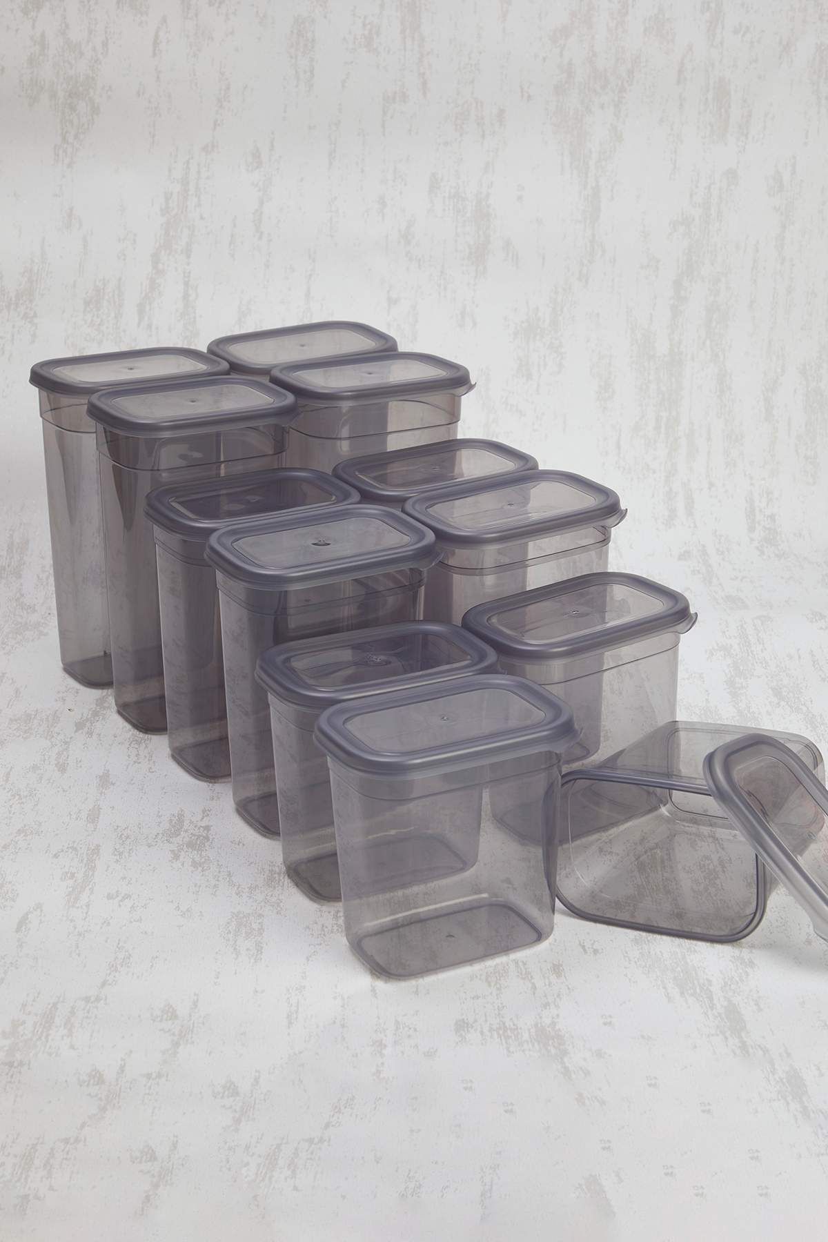 Trendyol Collection-Set of 12 Plastic Label Storage Containers 4X(1900ml, 1500ml, 1150ml)Tphss25Skb00001 2