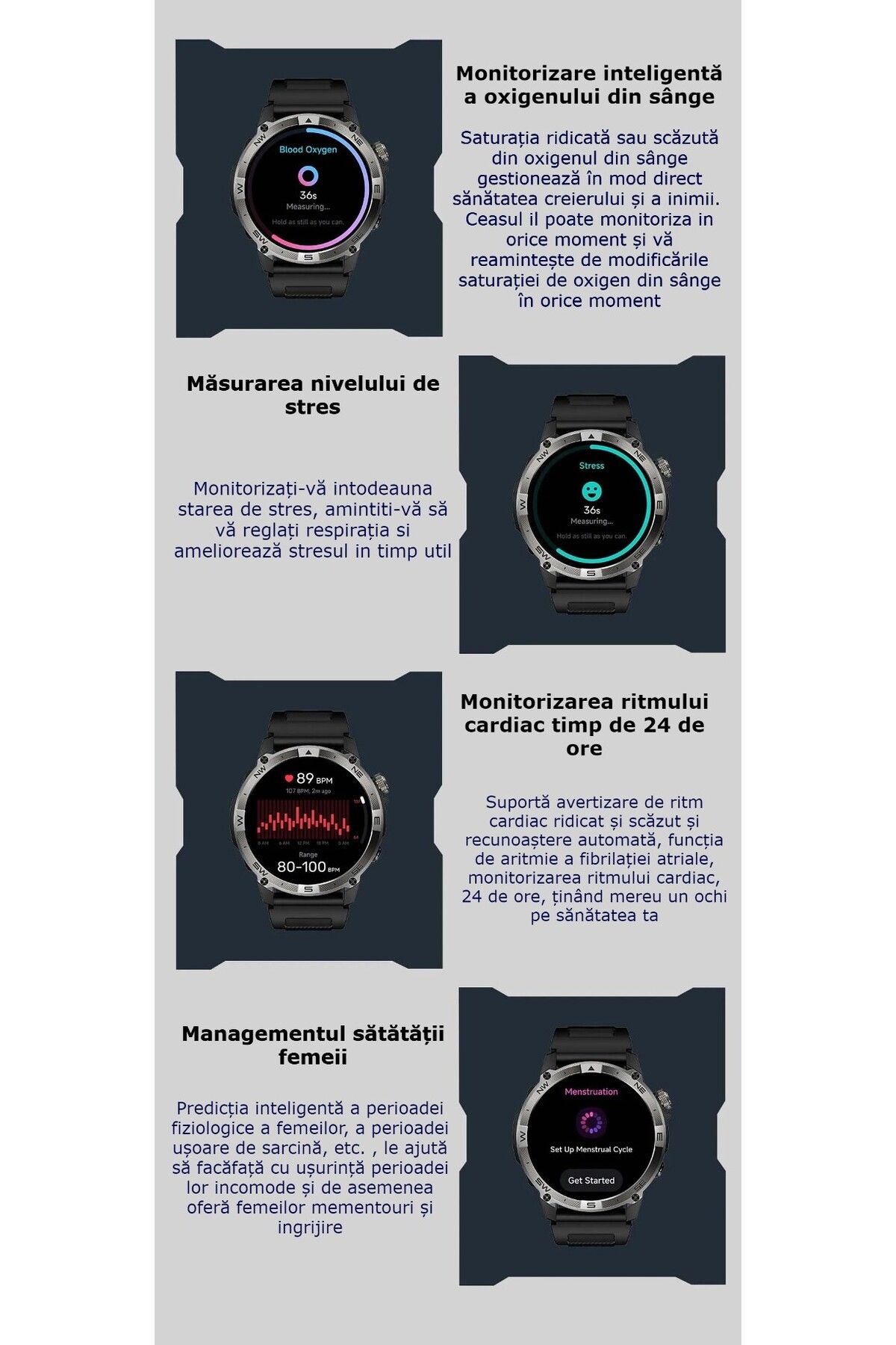 GBV LOGIC-Ceas Inteligent , Ecran Amoled, Ritm Cardiac, Monitorizare Somn, Gps, Nfc 5