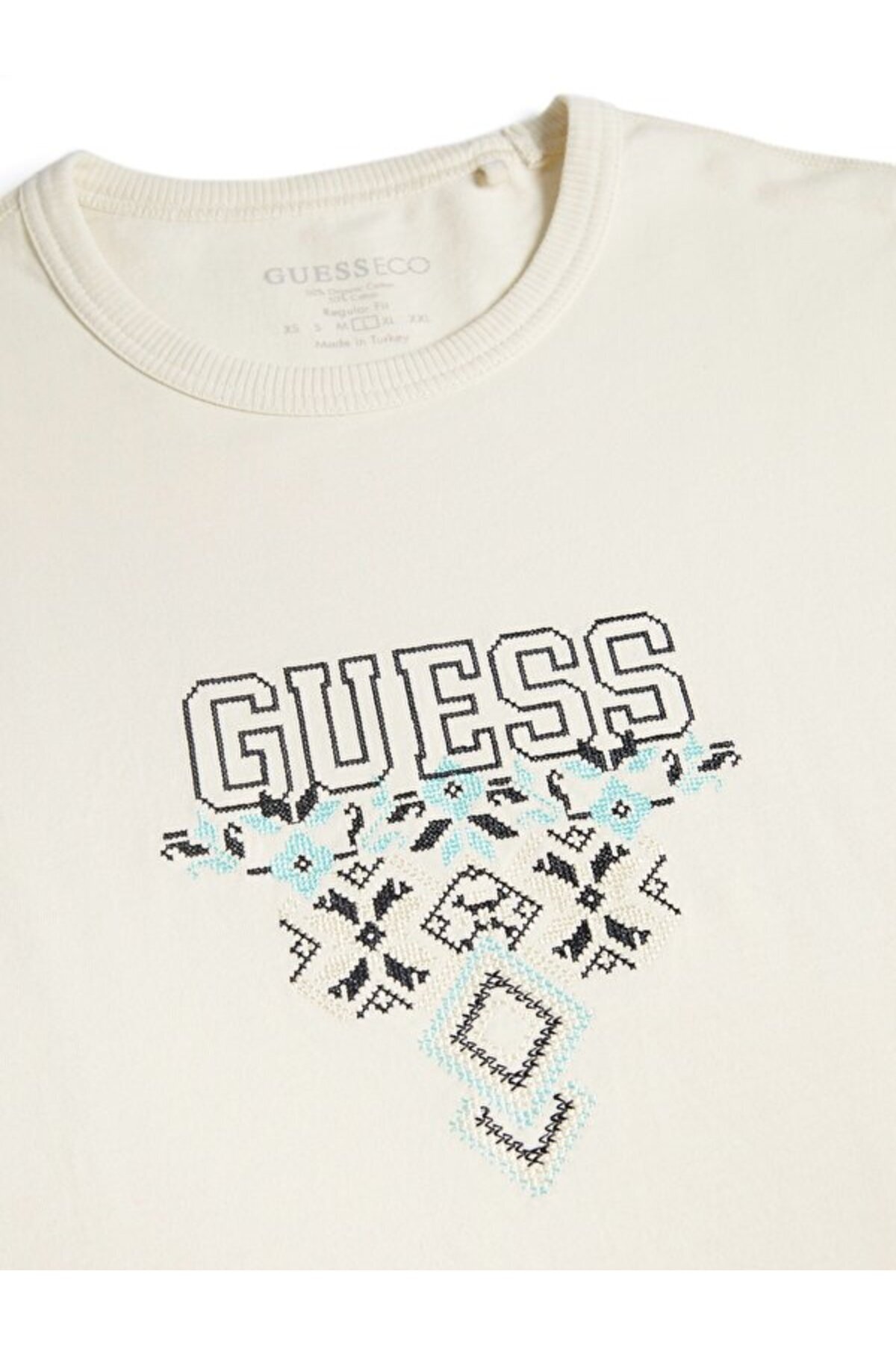 Guess-Ανδρικό μπλουζάκι Ss Cn Triangle με κανονική εφαρμογή 1