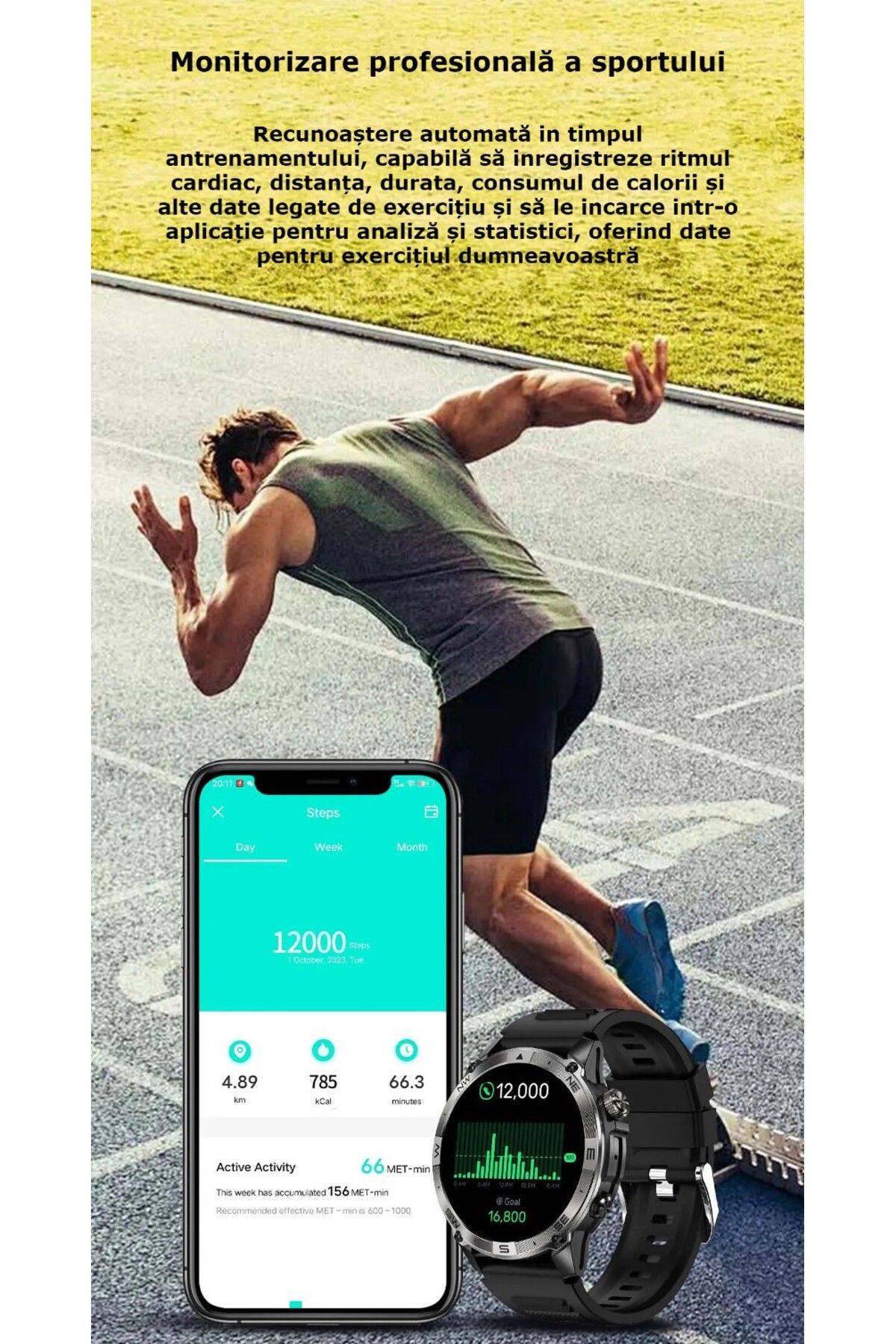 GBV LOGIC-Ceas Inteligent , Ecran Amoled, Ritm Cardiac, Monitorizare Somn, Gps, Nfc 8