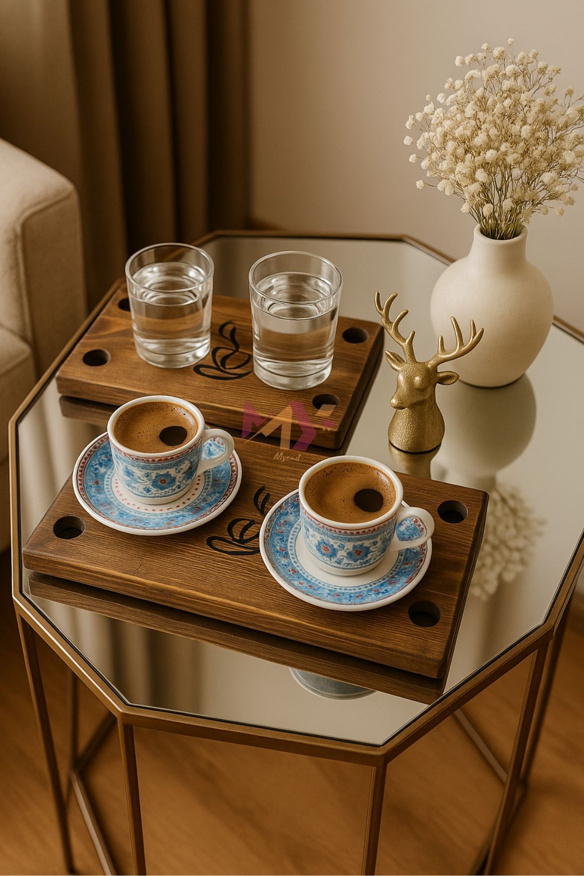 Myend-Wooden Presentation Board, Cutting Presentation Board Rectangular Presentation Stand Coffee Cheese 2