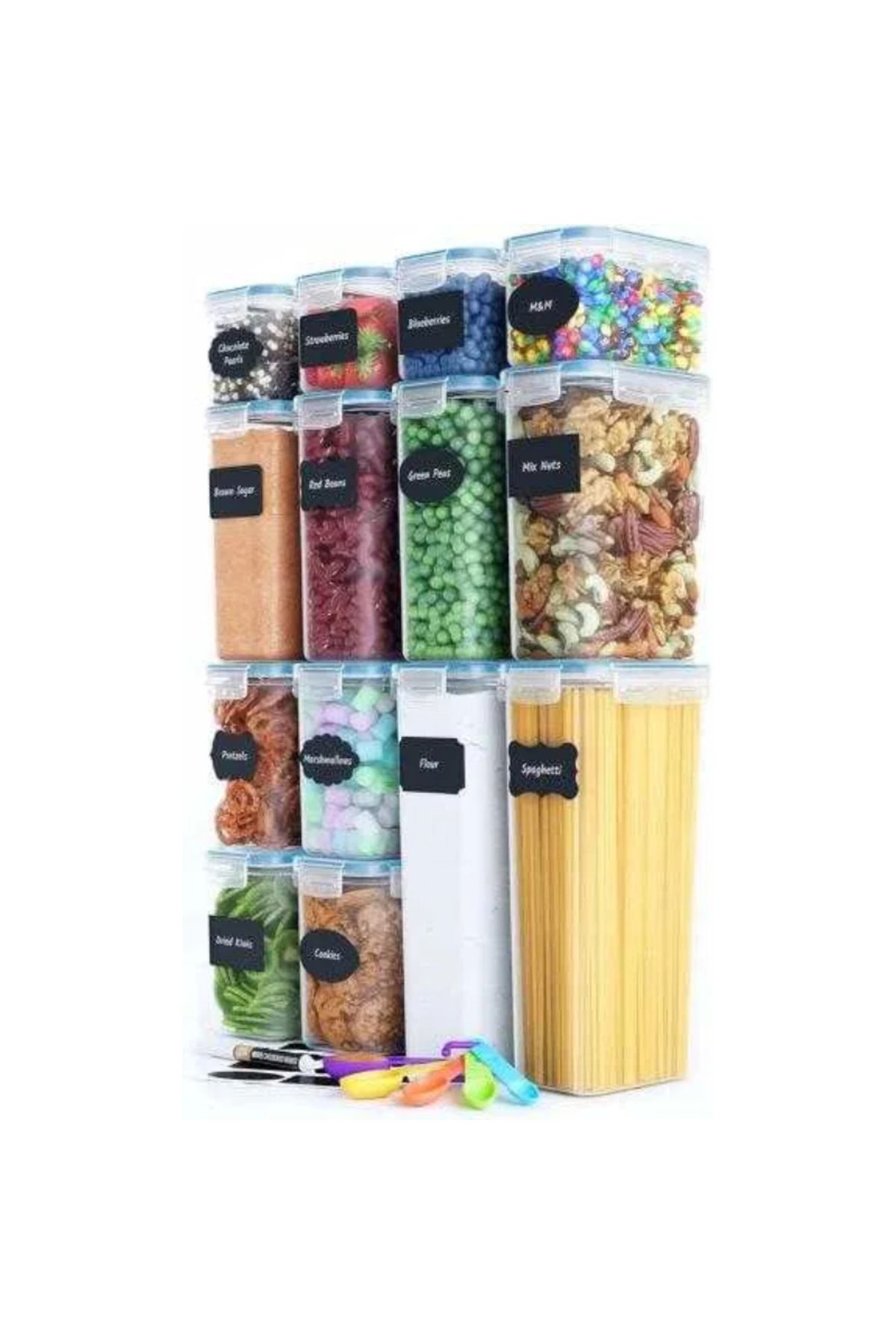 OEM-Set 14 recipiente cu capac, etanse, pentru alimente, 2x2.8, 4x2, 4x1.4, 4x0.8 litri, fara BPA 1