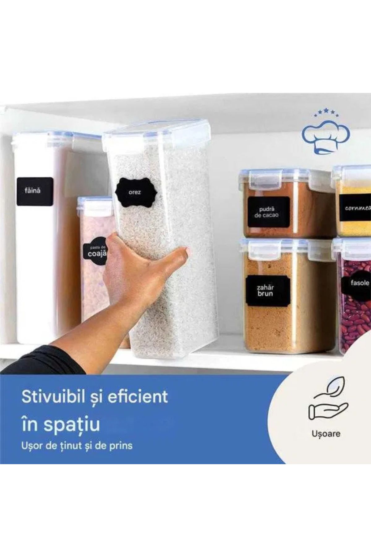 OEM-Set 14 recipiente cu capac, etanse, pentru alimente, 2x2.8, 4x2, 4x1.4, 4x0.8 litri, fara BPA 5