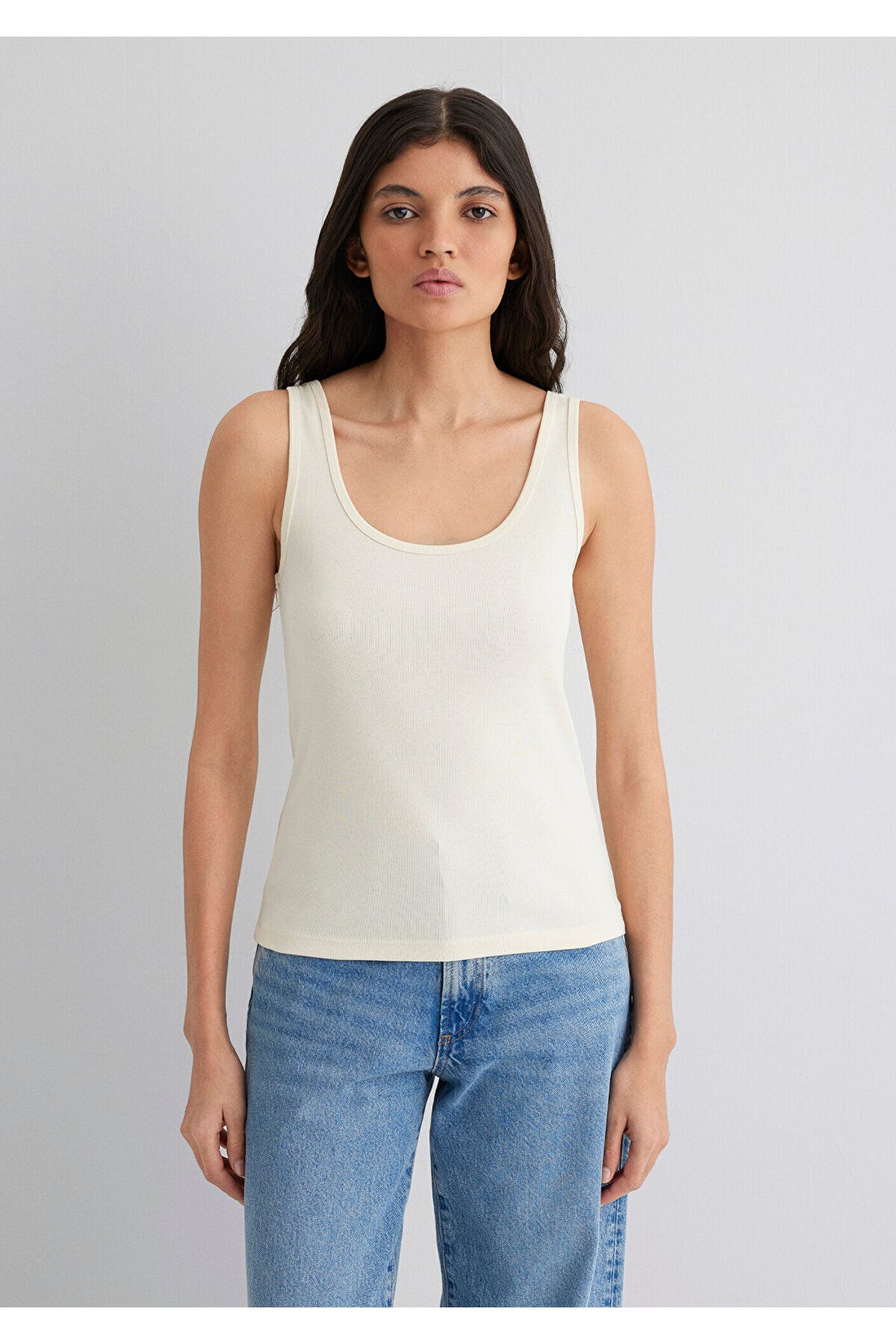 Mavi-Ecru Basic Undershirt Fitted / Body Fitting Cut 1613144-70068 4