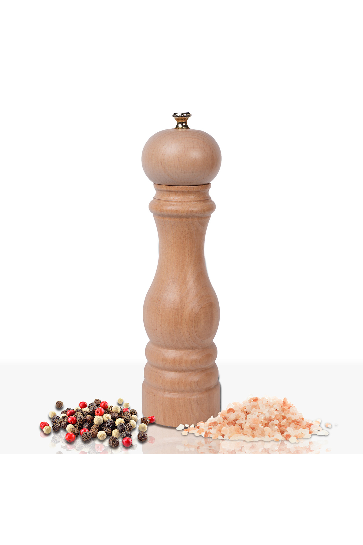 Glios Natural Ahşap Tuz Ve Karabiber El Değirmeni Öğütücü Grinder 22 Cm