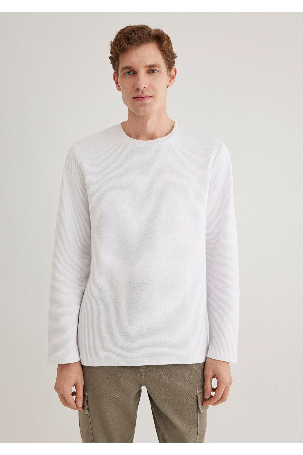 Mavi-White Slim Fit Long Sleeve T-Shirt -064622-20454 3