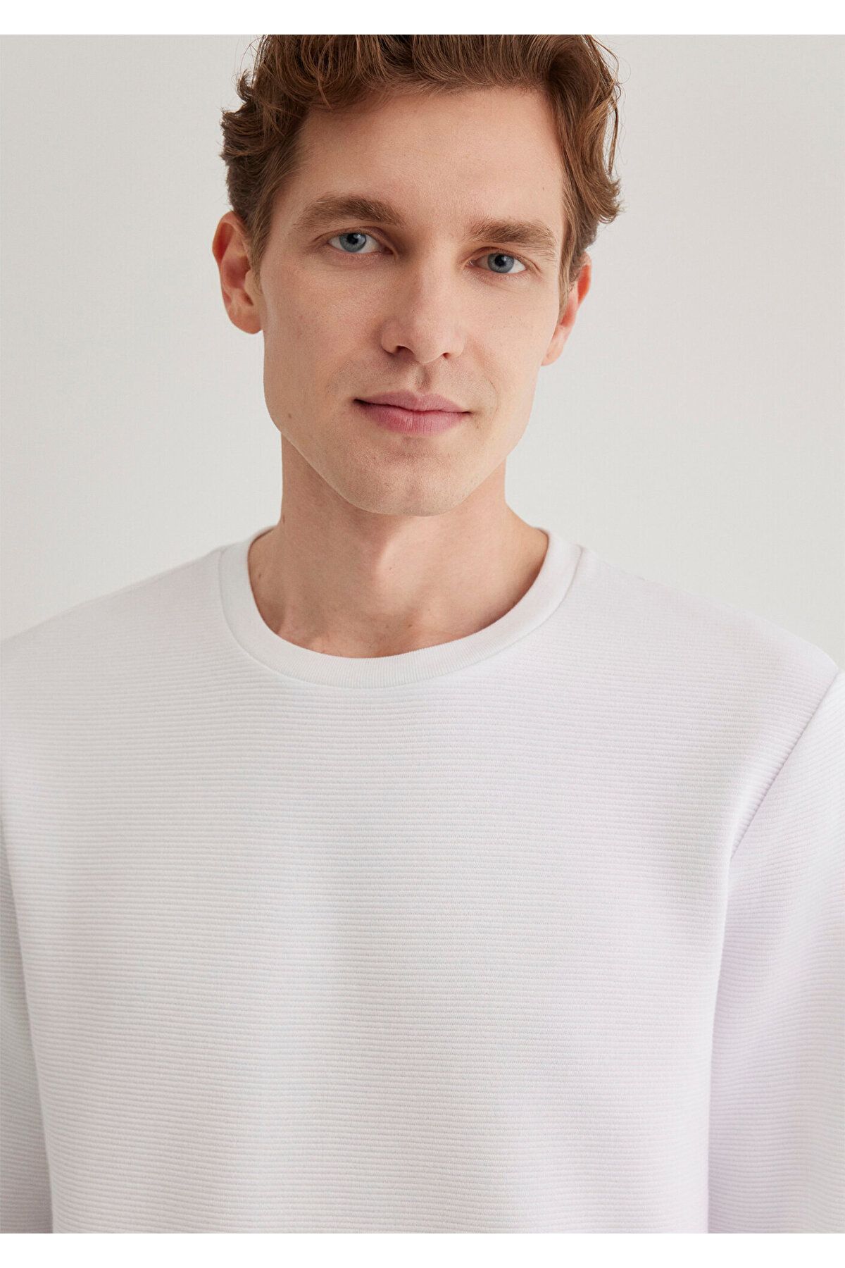 Mavi-White Slim Fit Long Sleeve T-Shirt -064622-20454 5