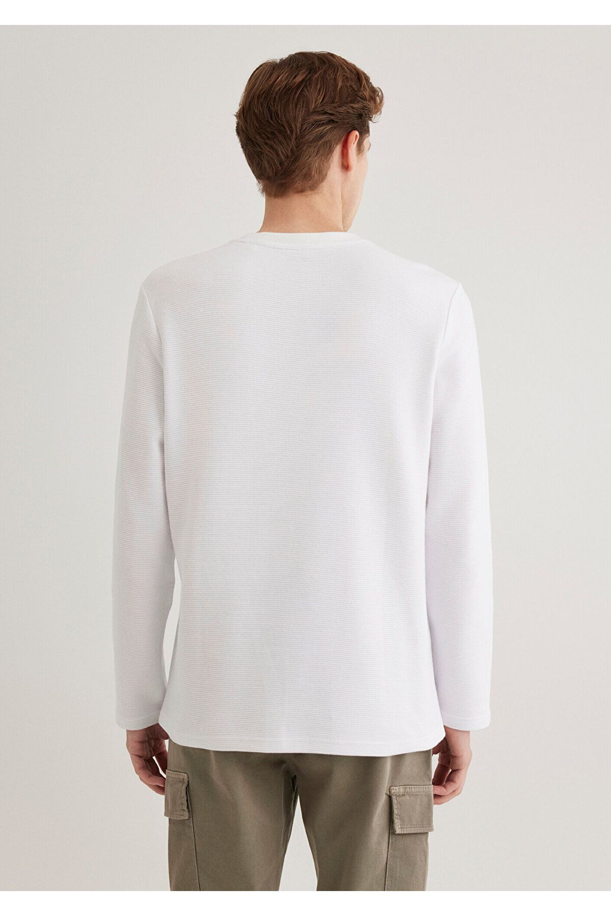 Mavi-White Slim Fit Long Sleeve T-Shirt -064622-20454 4