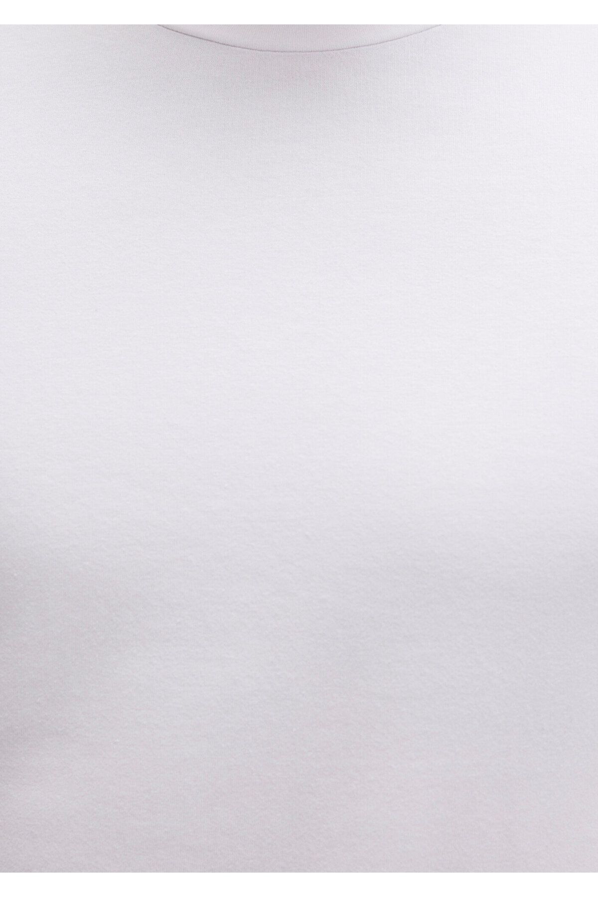Mavi-Stretch White Basic T-Shirt Fitted / Body Fitted Cutout 061747 -620 7