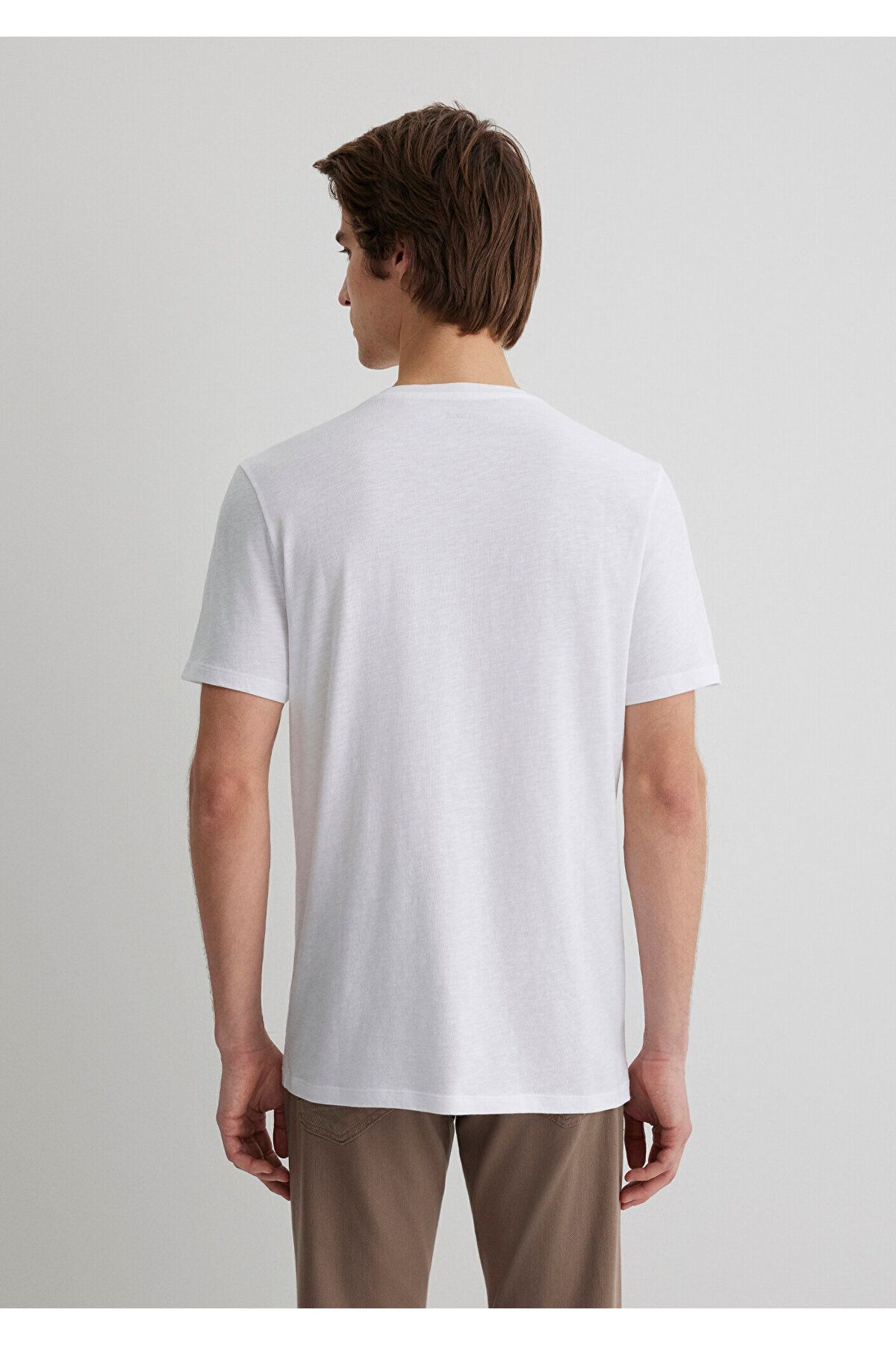 Mavi-White Flamed Basic T-Shirt - Fitted Cut064681-620 4