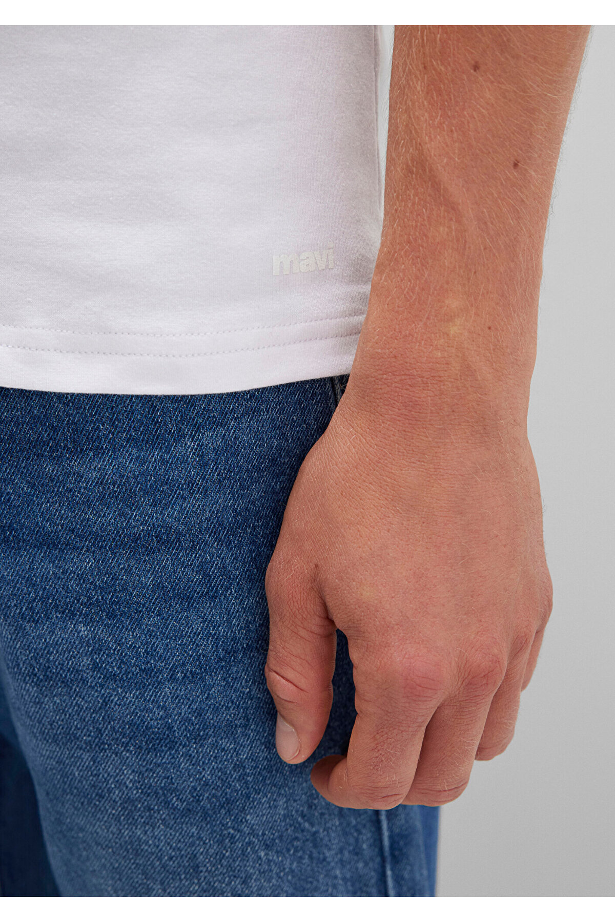 Mavi-Stretch White Basic T-Shirt Fitted / Body Fitted Cutout 061747 -620 6