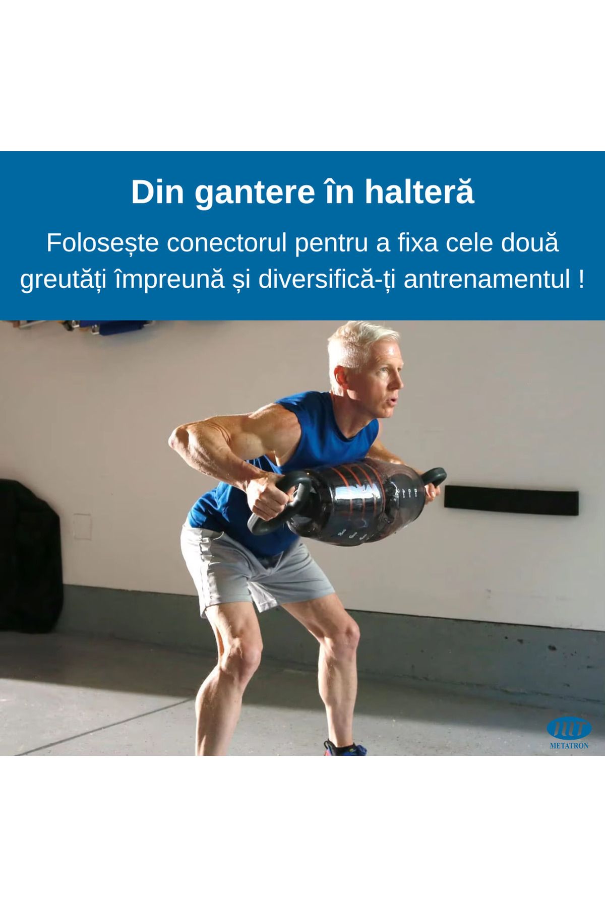 METATRON mT-Set of 2 Inflatable Kettlebells, with water, 1-7 kg, convertible into a dumbbell 7