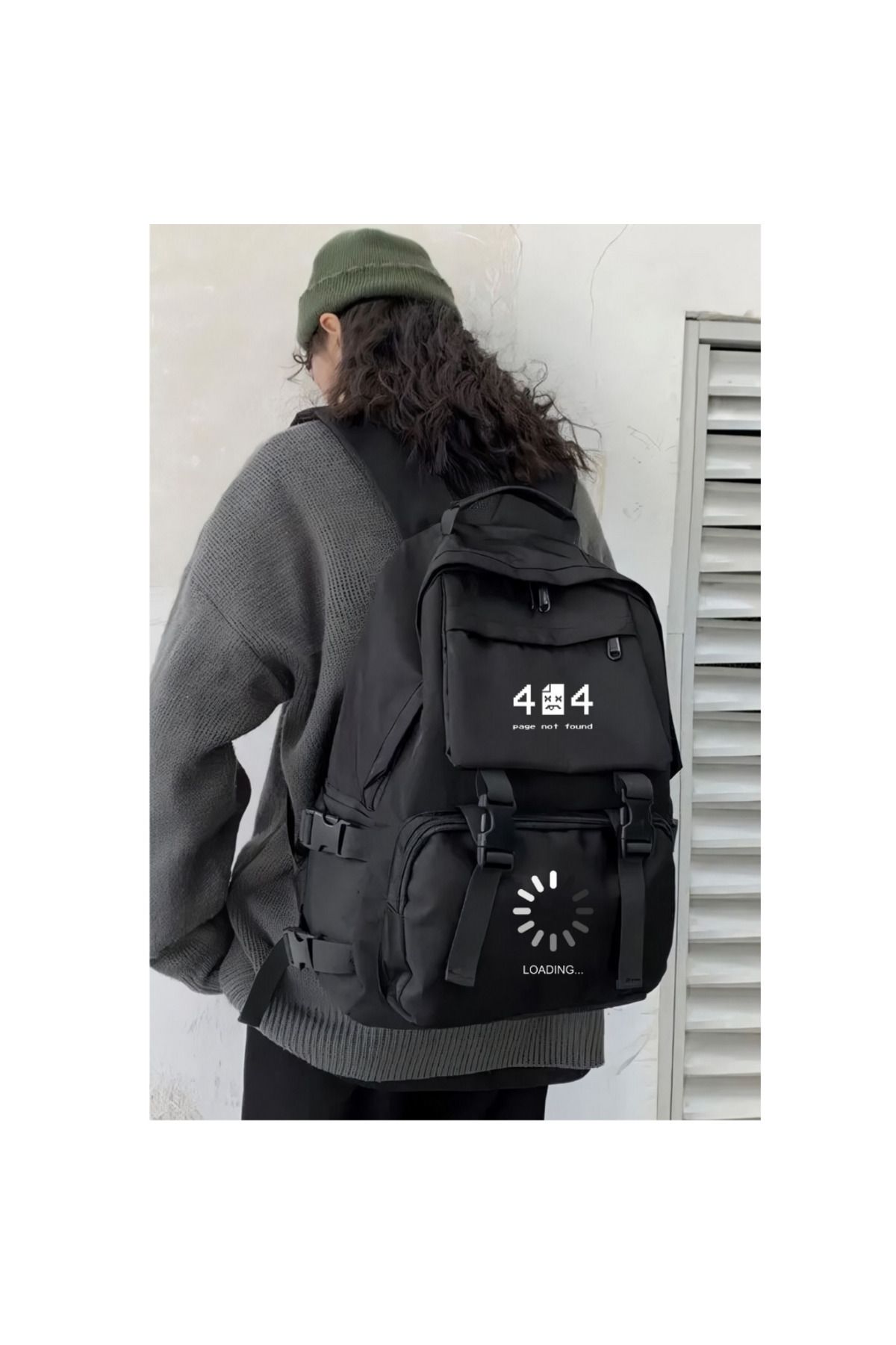 Toum-404 Not Found Design Printed Palaska Backpack School Bag 1