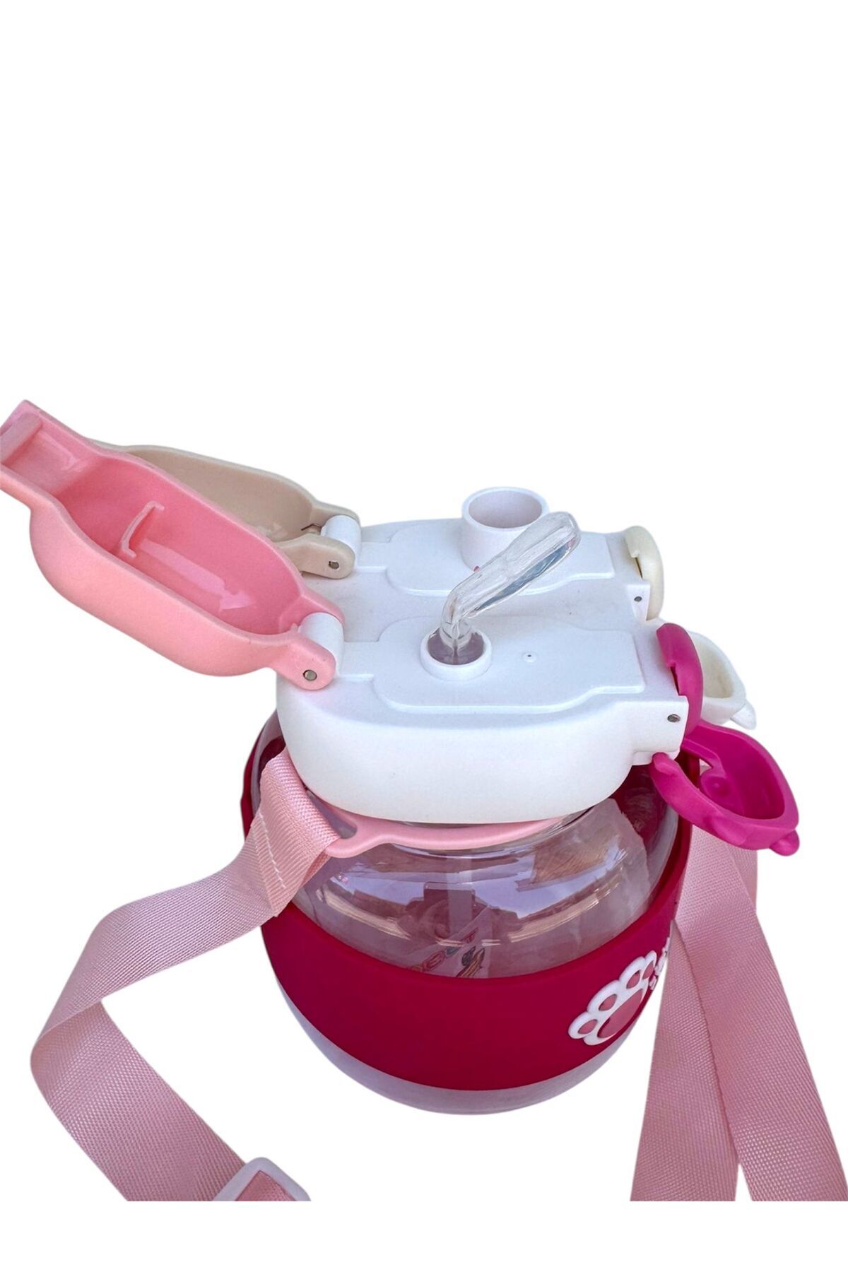 madam gold-Double Cap Water Flask 4 Colors with Straw Without Straw Machine Washable Rabbit 750 ml 3