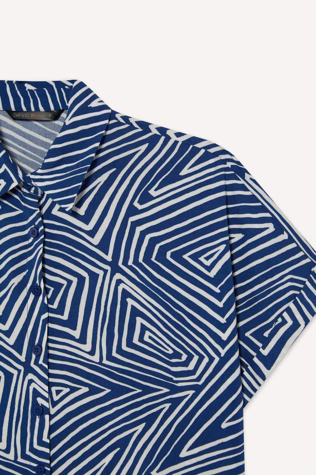 DeFacto-Regular Fit Print Short Sleeve Shirt C9621Ax25Sp 8