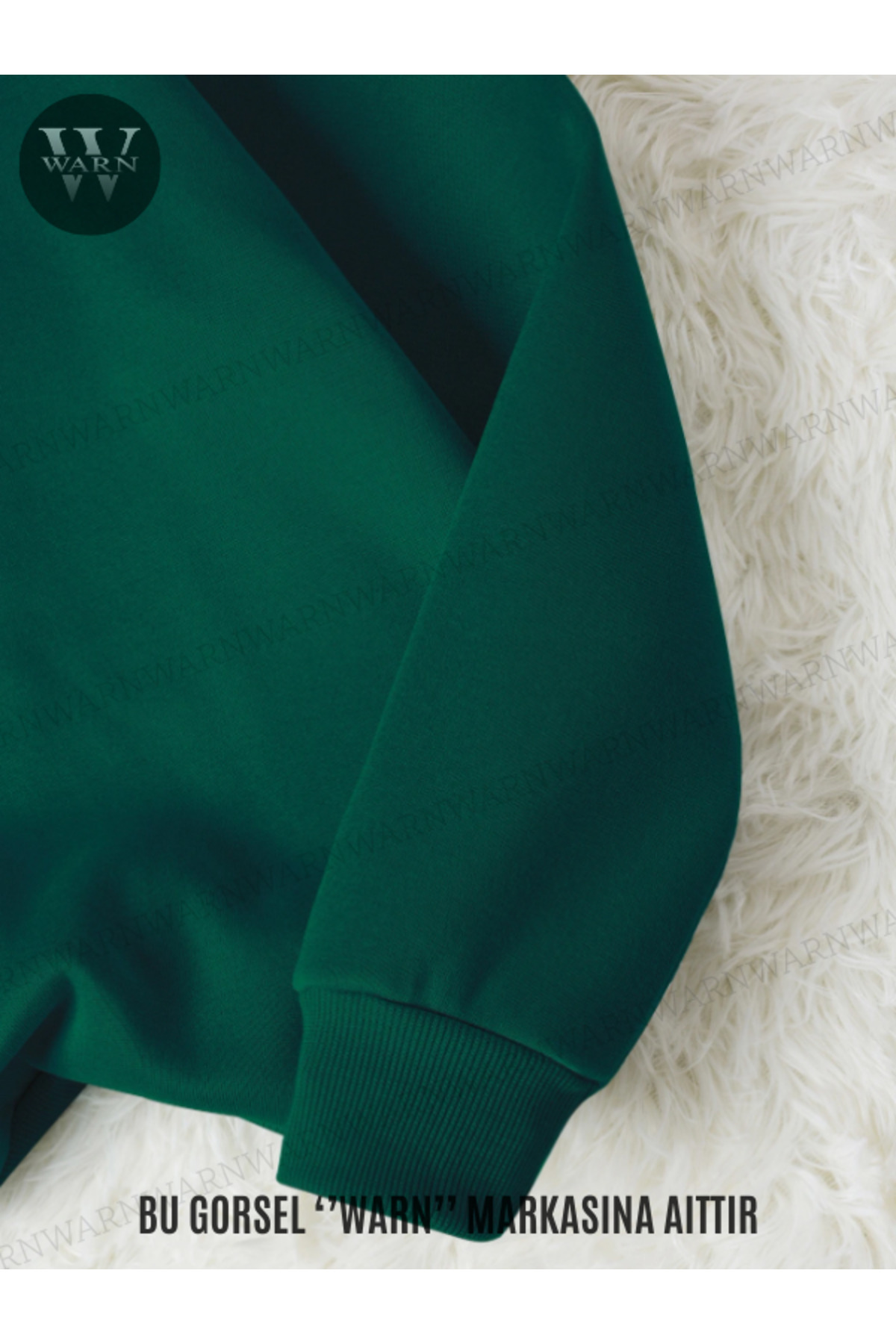 warn Unisex Bisiklet Yaka Sweatshirt 3 İplik Renkli Kışlık Pamuklu görsel 3