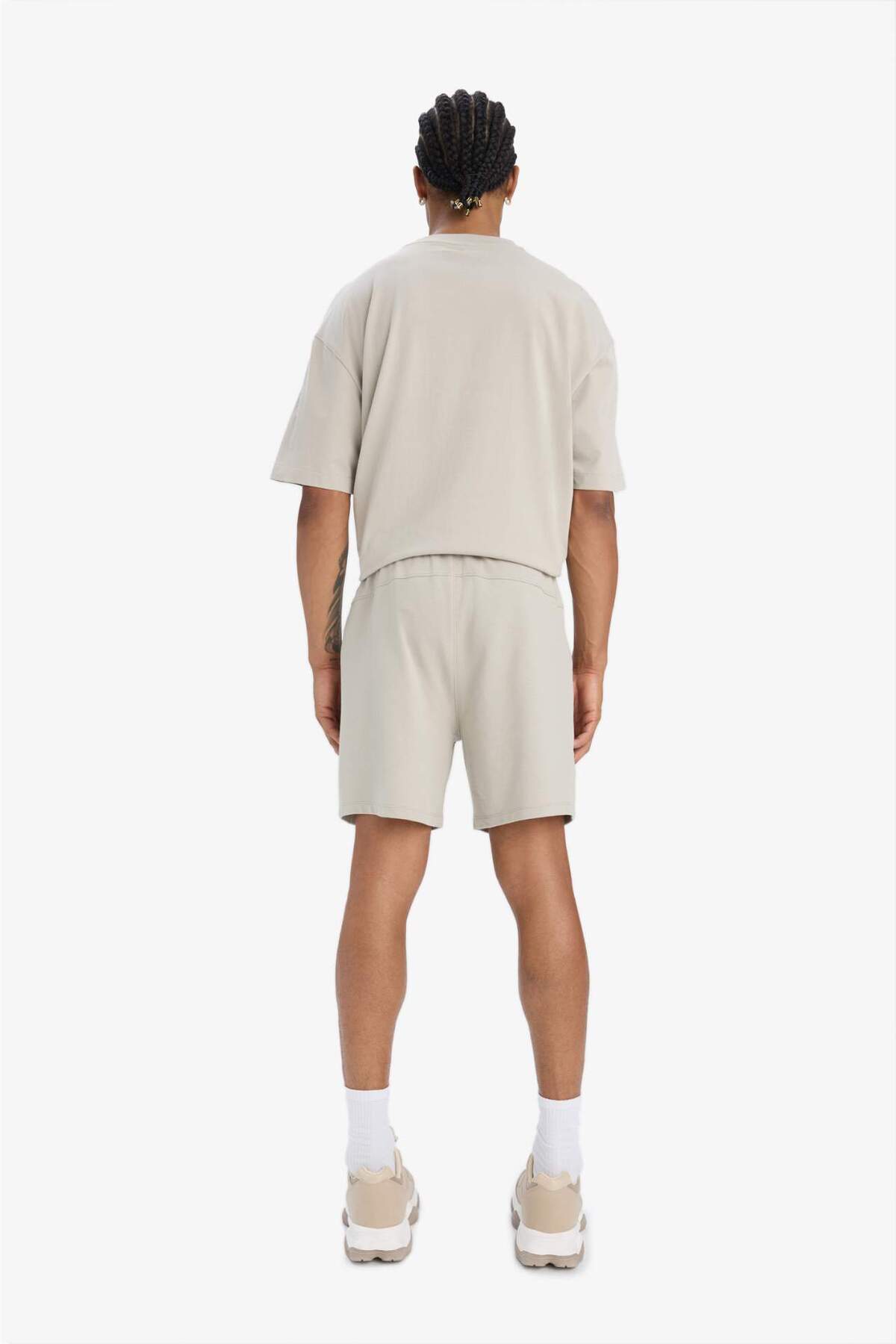 DeFacto-Defactofit Standard Fit Sportsman Waist Lace-Up Shorts with Pockets E2585Ax25Sm 6