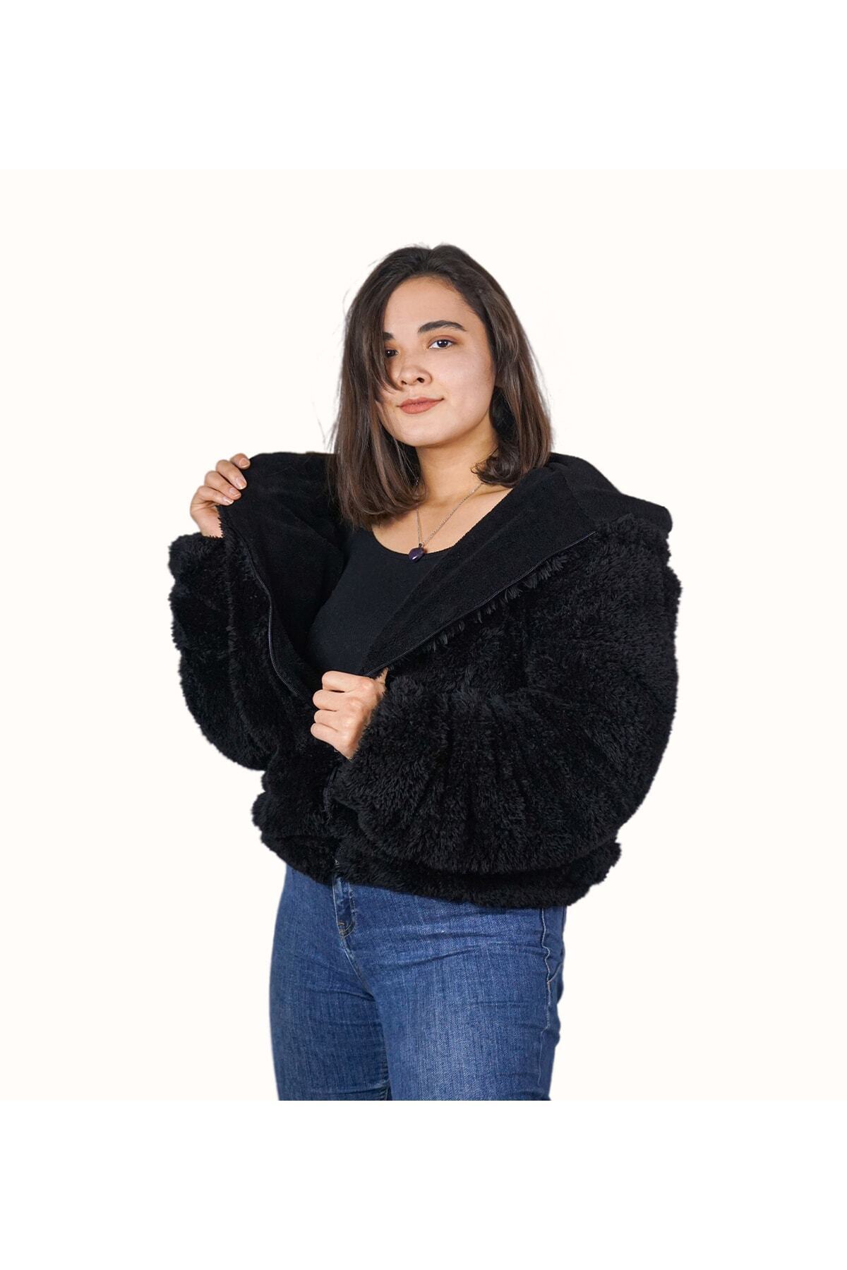 Pababo  Pabtex Oversize Astarlı Peluş Mont Yüksek Kalite - Görsel 2