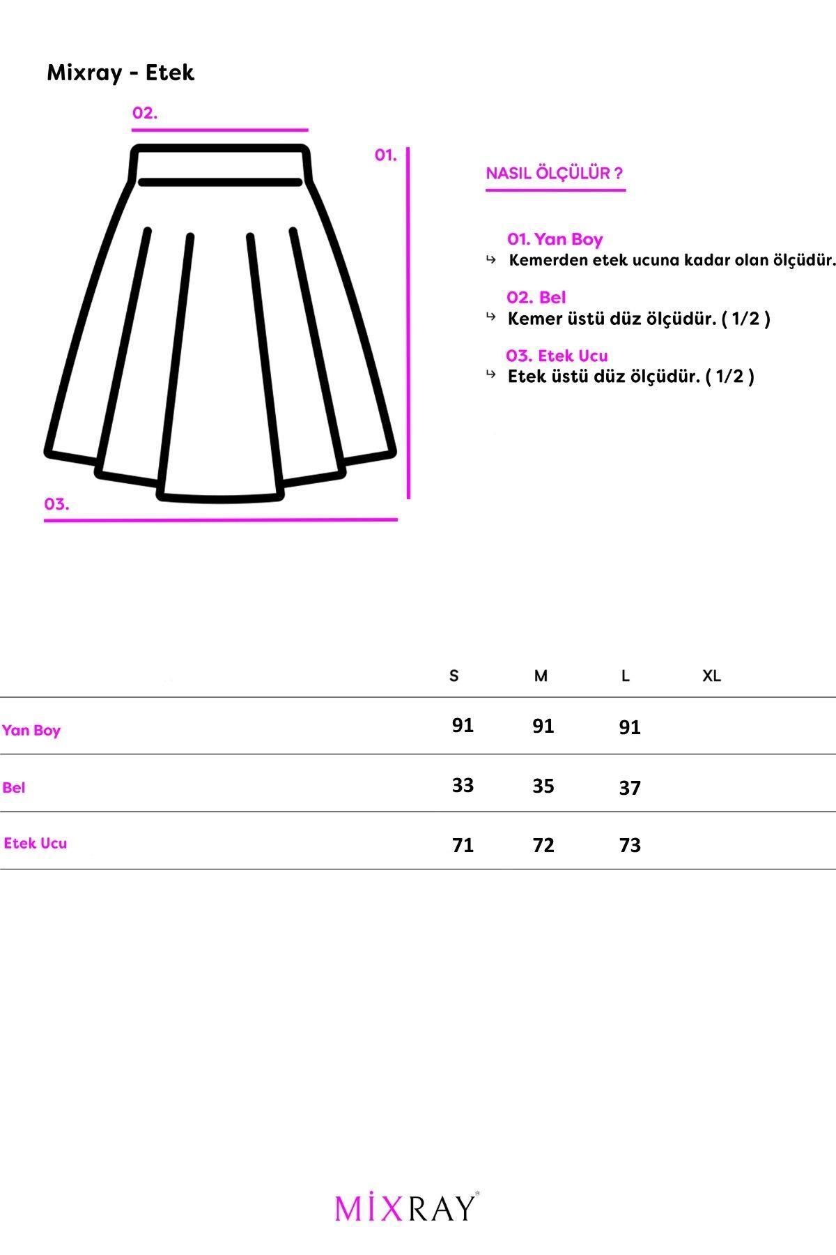 Mixray-Fusta evazată pentru femei model 4631 - Design cu pietre fragmentate 7