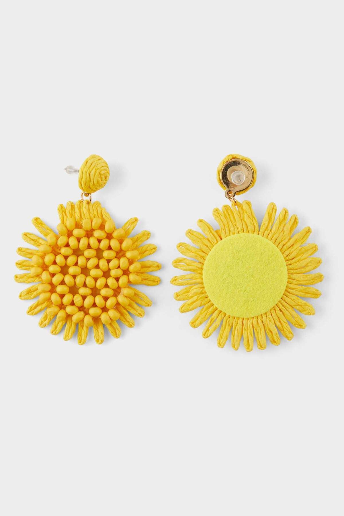 DeFacto-Women's Yellow Straw Detailed Earrings F0838Axns 3