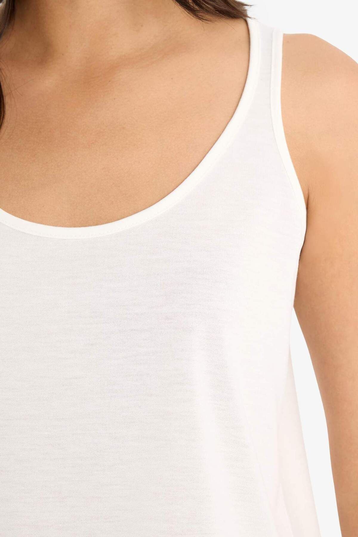 DeFacto-Regular Fit Basic Solid Gât rotund Basic Solid Tricou F3618AX25SM 5
