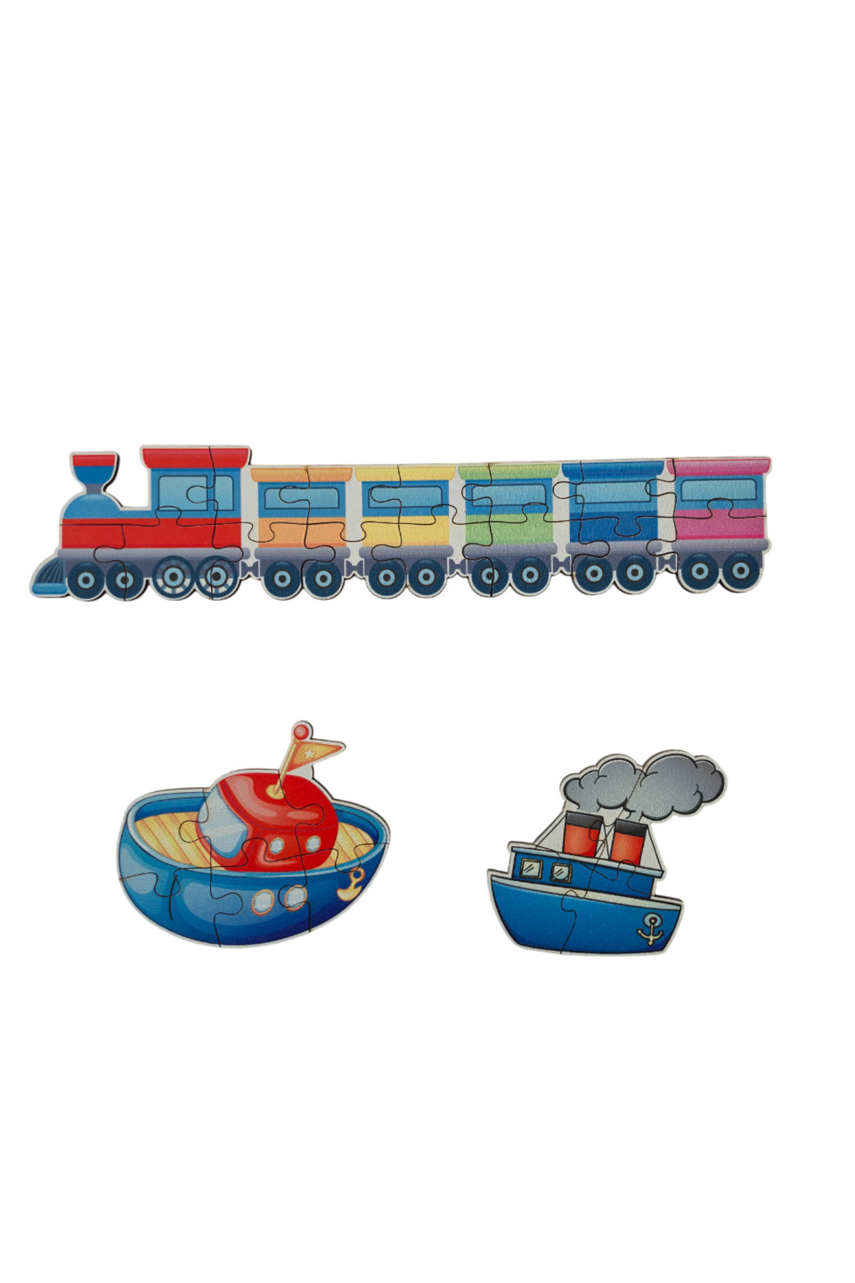 Fizello Araçlar Vehicles / 13 Adet Puzzle Montessori Yapboz / 82 Parça Okul Öncesi Zeka Geliştirici Oyuncak fotoğrafı 2 (önizleme)