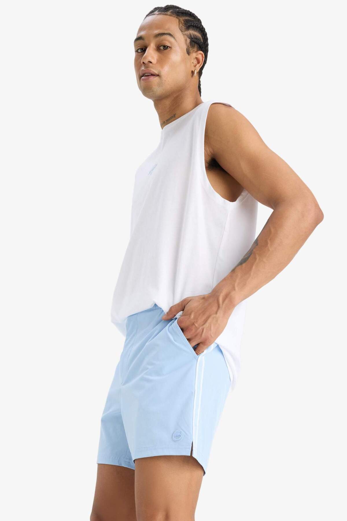 DeFacto-Defactofit Flexible Textured Short Length Sea Shorts E4057Ax25Hs 5
