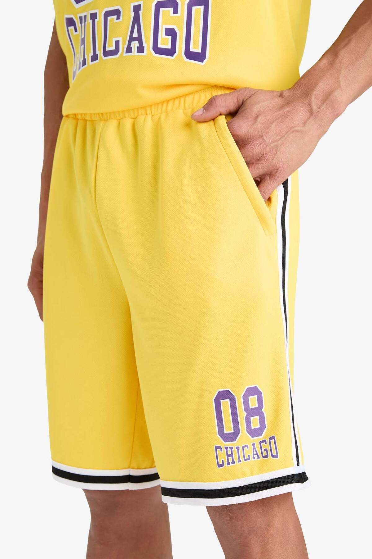 DeFacto-DeFactoFit, cu uscare rapidă, cu potrivire standard, pantaloni scurți pentru picioare cu bandă elastică E4402AX25HS 4